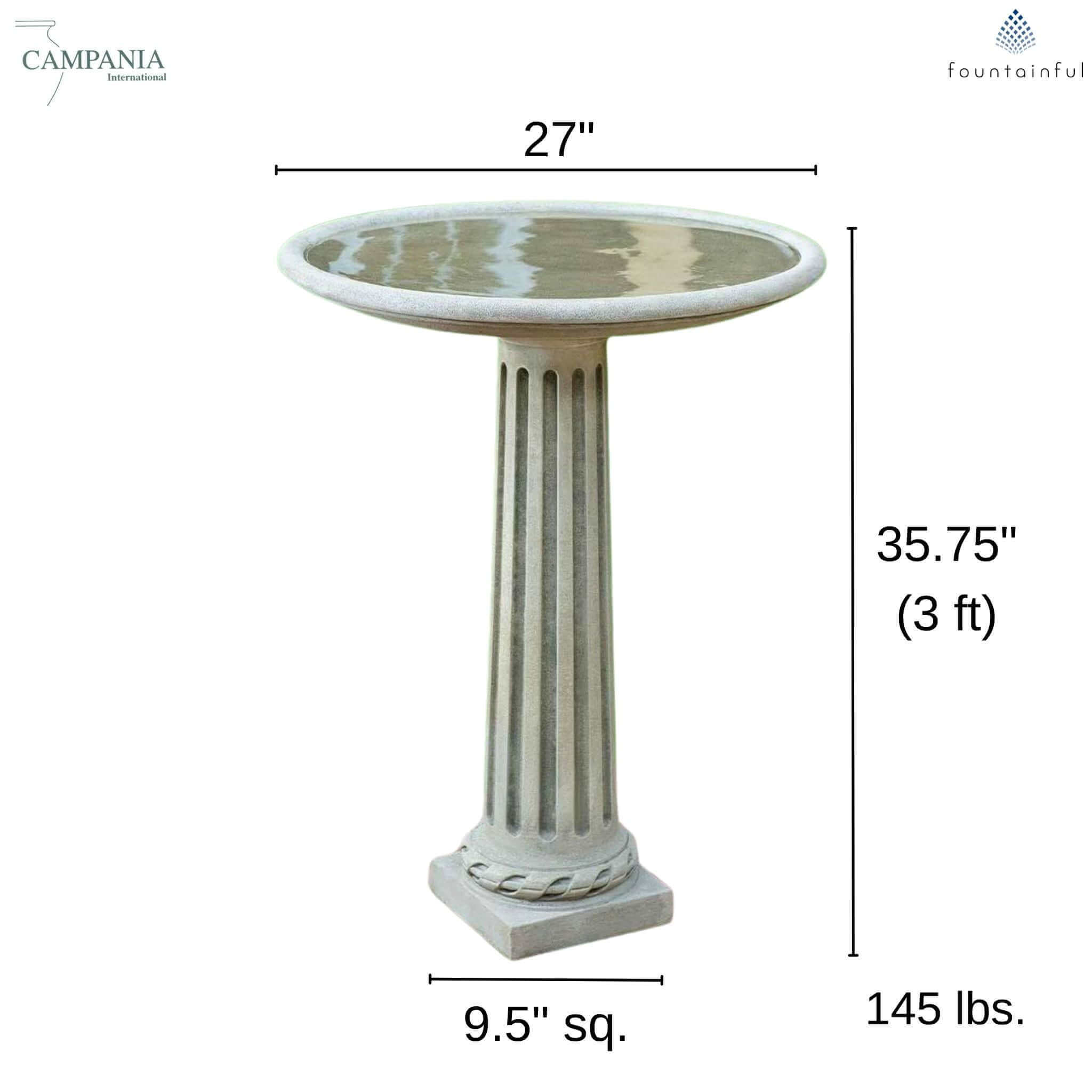 Empire Concrete Bird Bath - Campania #B198