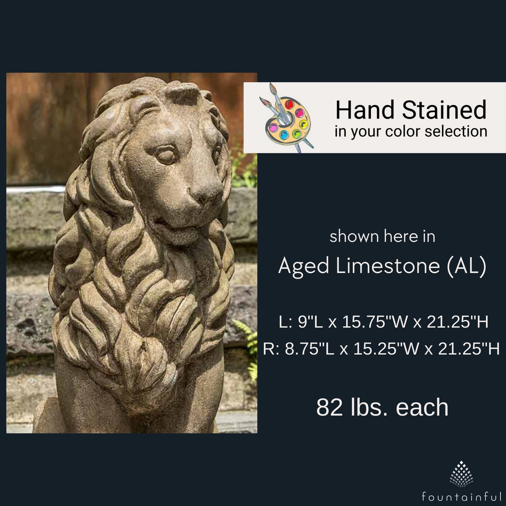 Sentry Lion Concrete Garden Statues - Campania