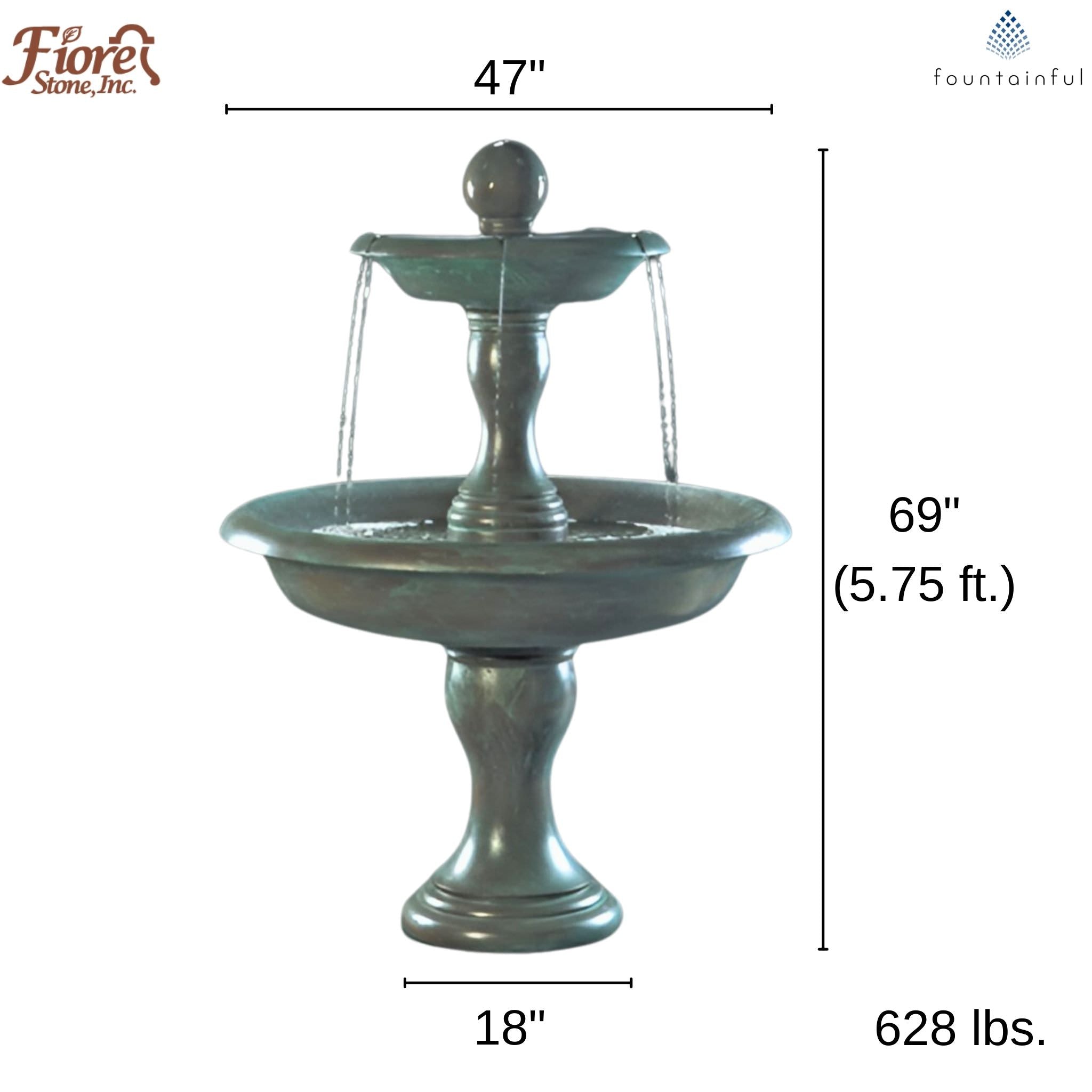 Perfetta 2-Tier Concrete Fountain - Fiore #LG109
