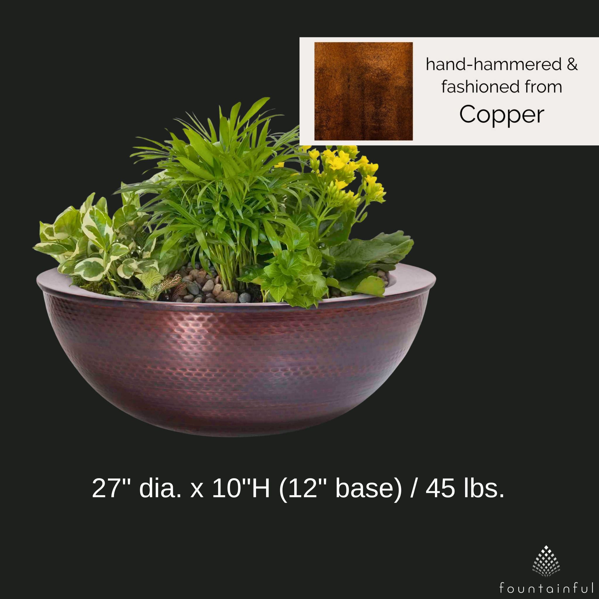 Sedona Copper Planter Bowl - The Outdoor Plus