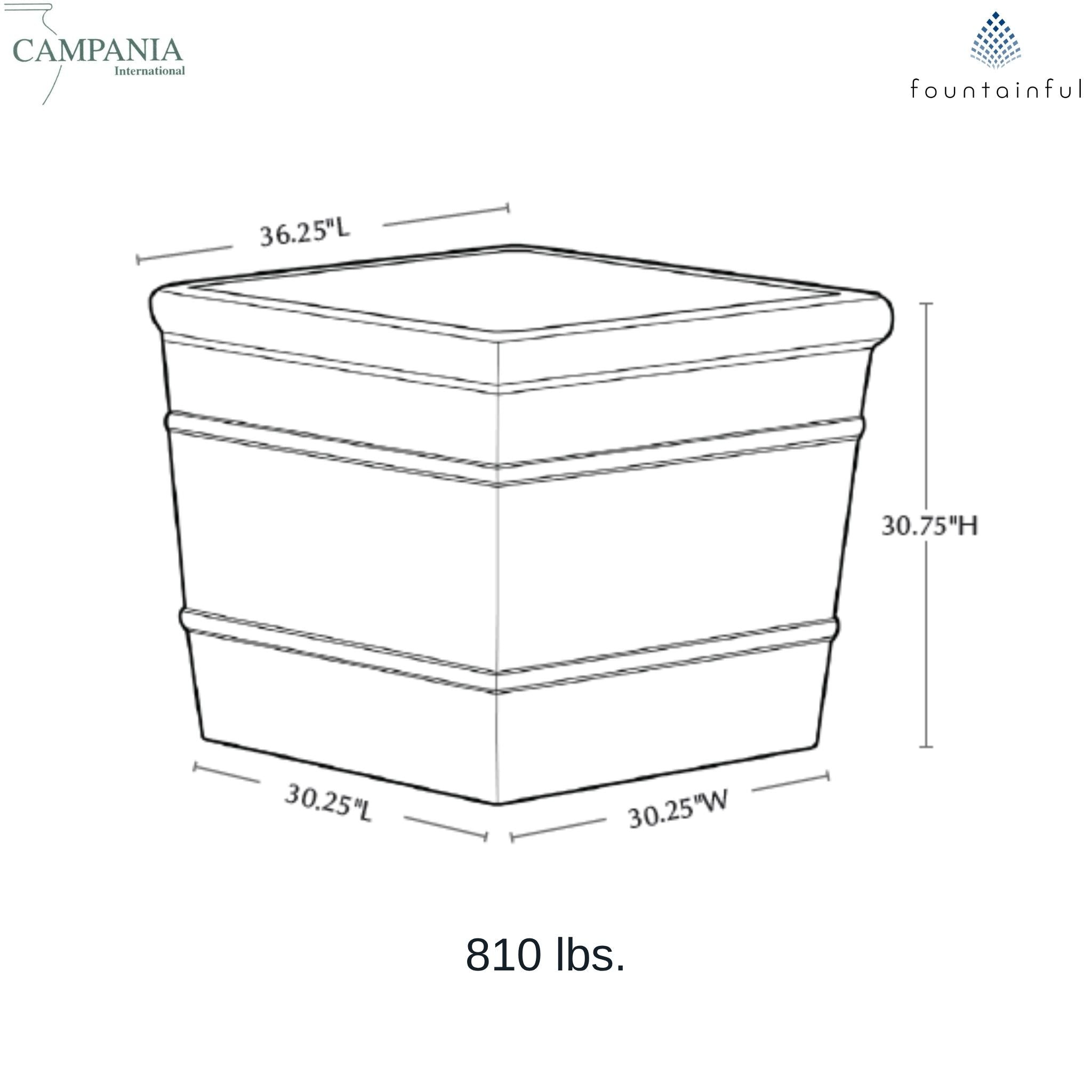 Marin XL Concrete Box Planter - Campania #P997