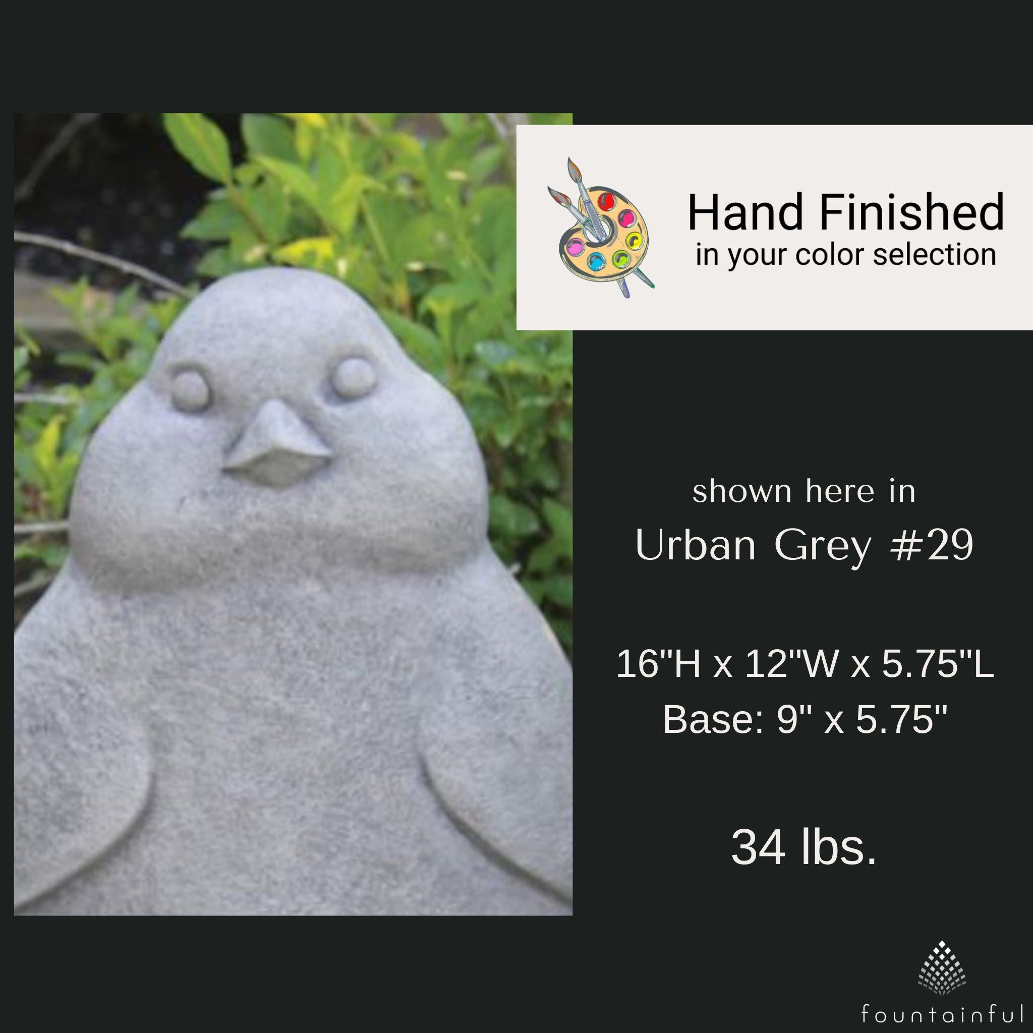 Contemporary Bird Concrete Garden Statue - Massarellis #7605