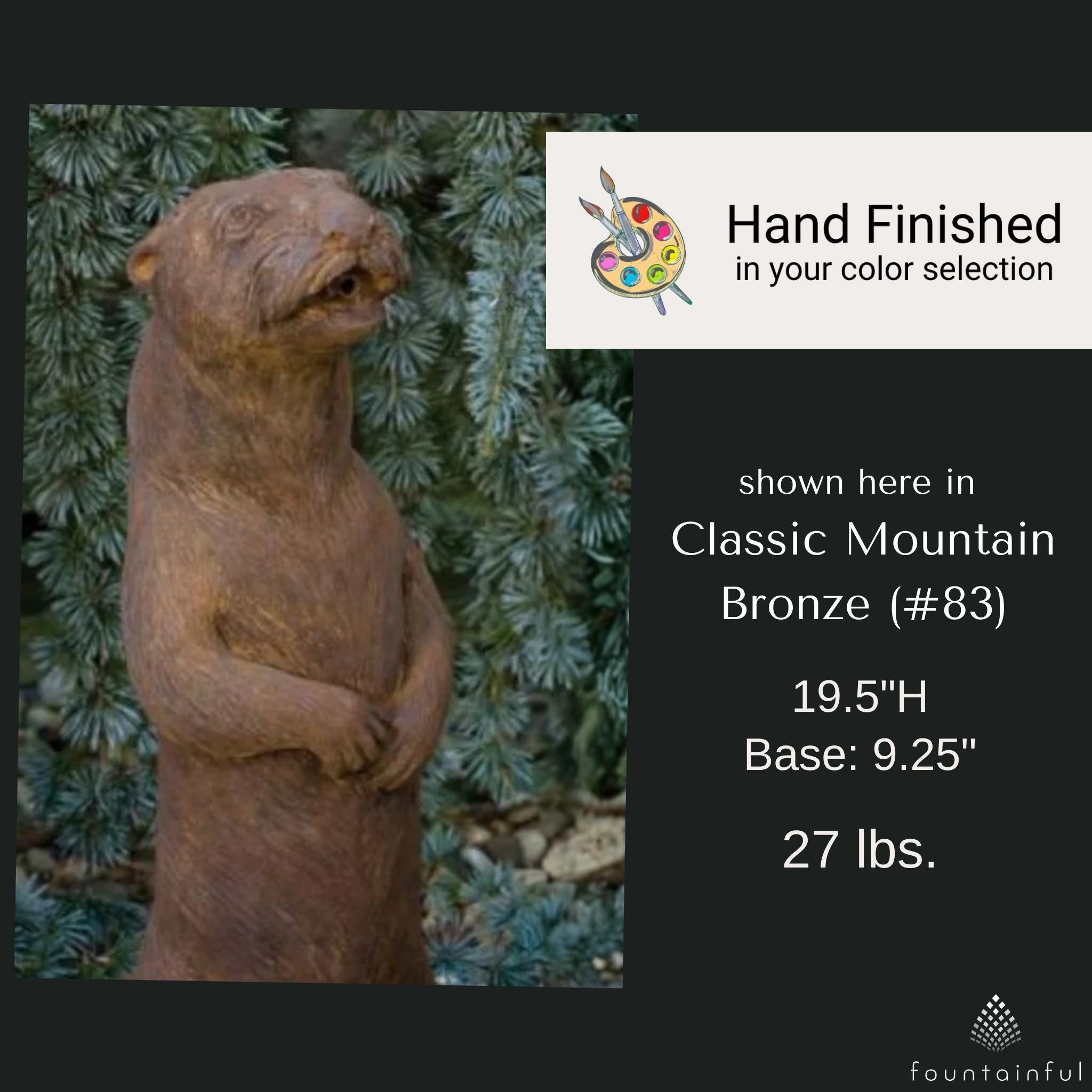 Otter Plumbed Concrete Statue - Massarellis #2336