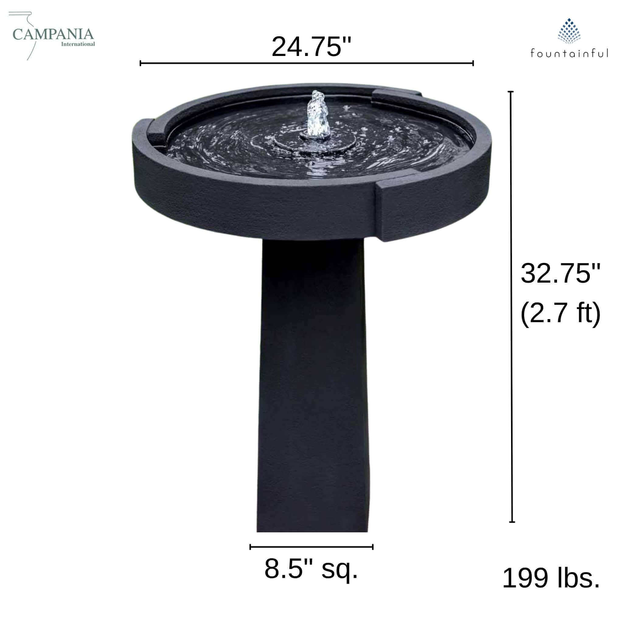 Concept Concrete Birdbath Fountain - Campania #FT336