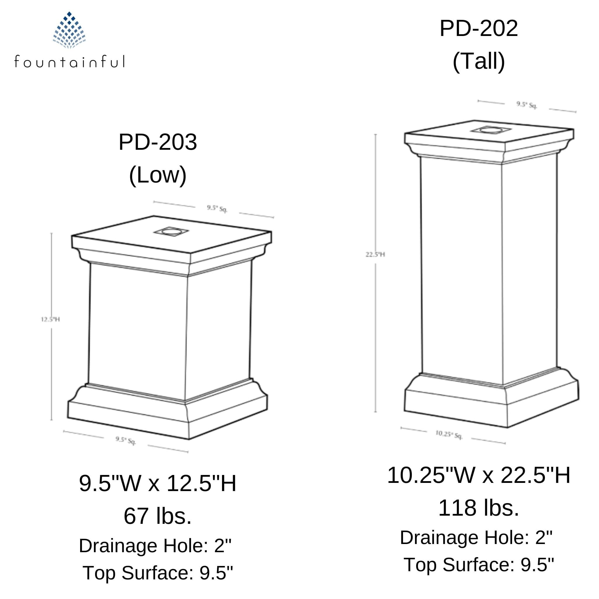 Wolcott Concrete Planter Pedestals - Tall & Low - Campania