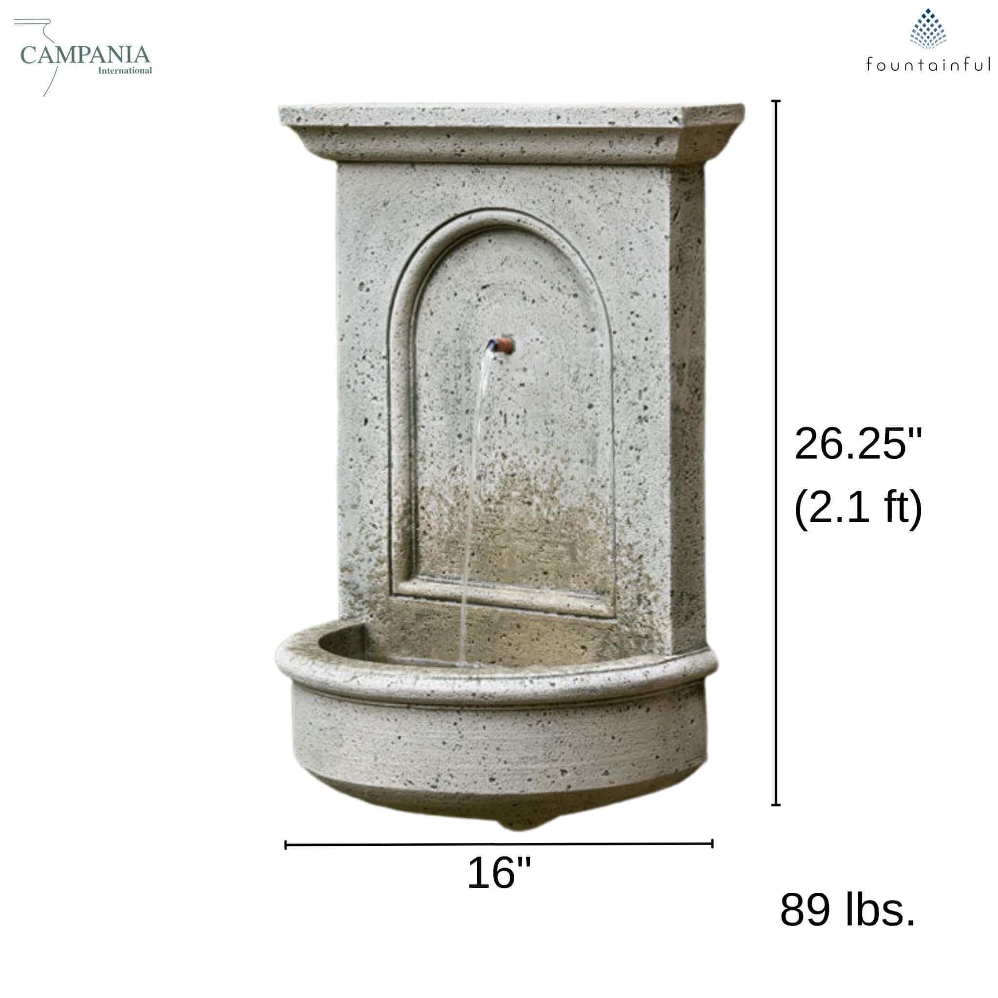 Portico Hanging Wall Fountain - Campania #FT129