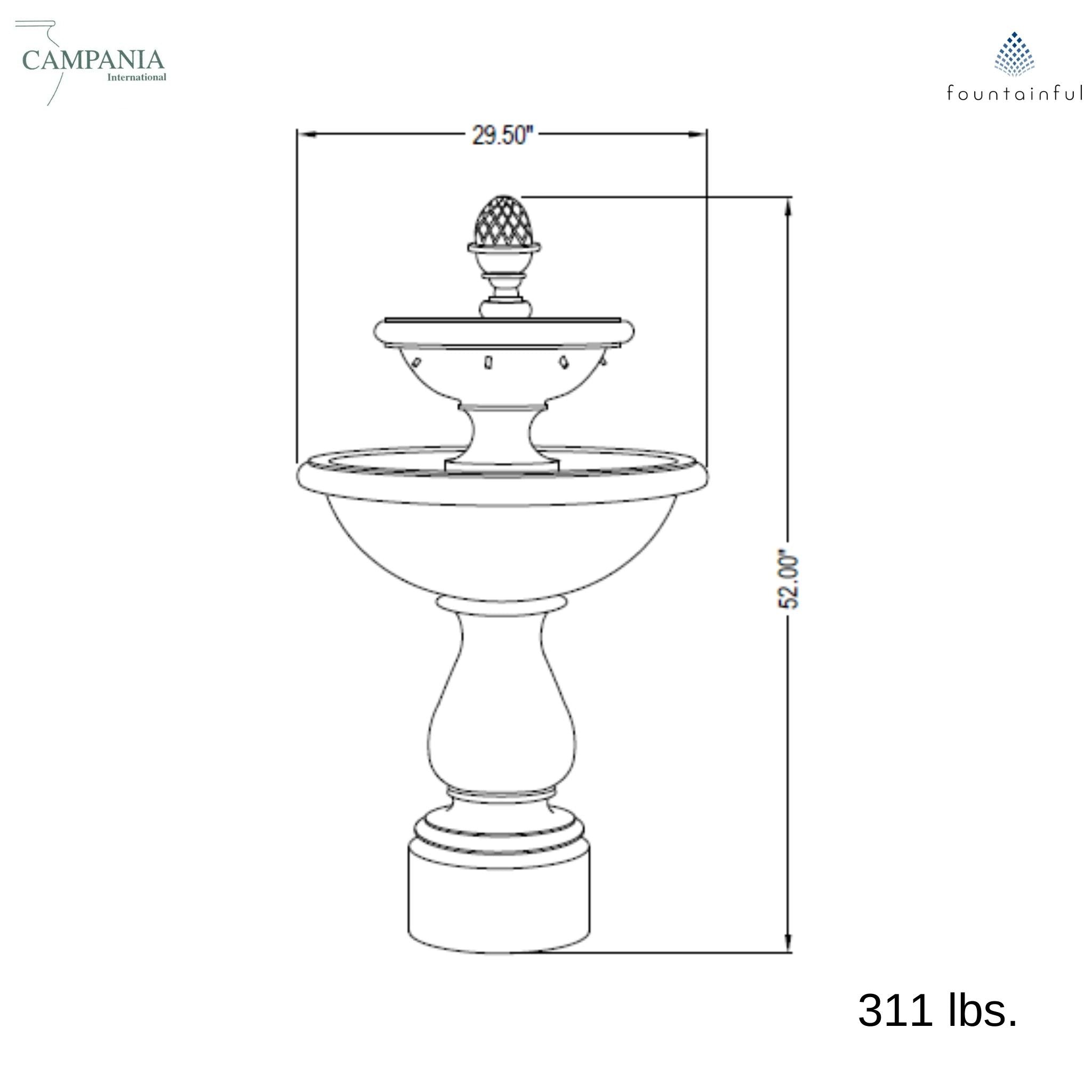 Charente 2-Tier Concrete Fountain - Campania #FT279