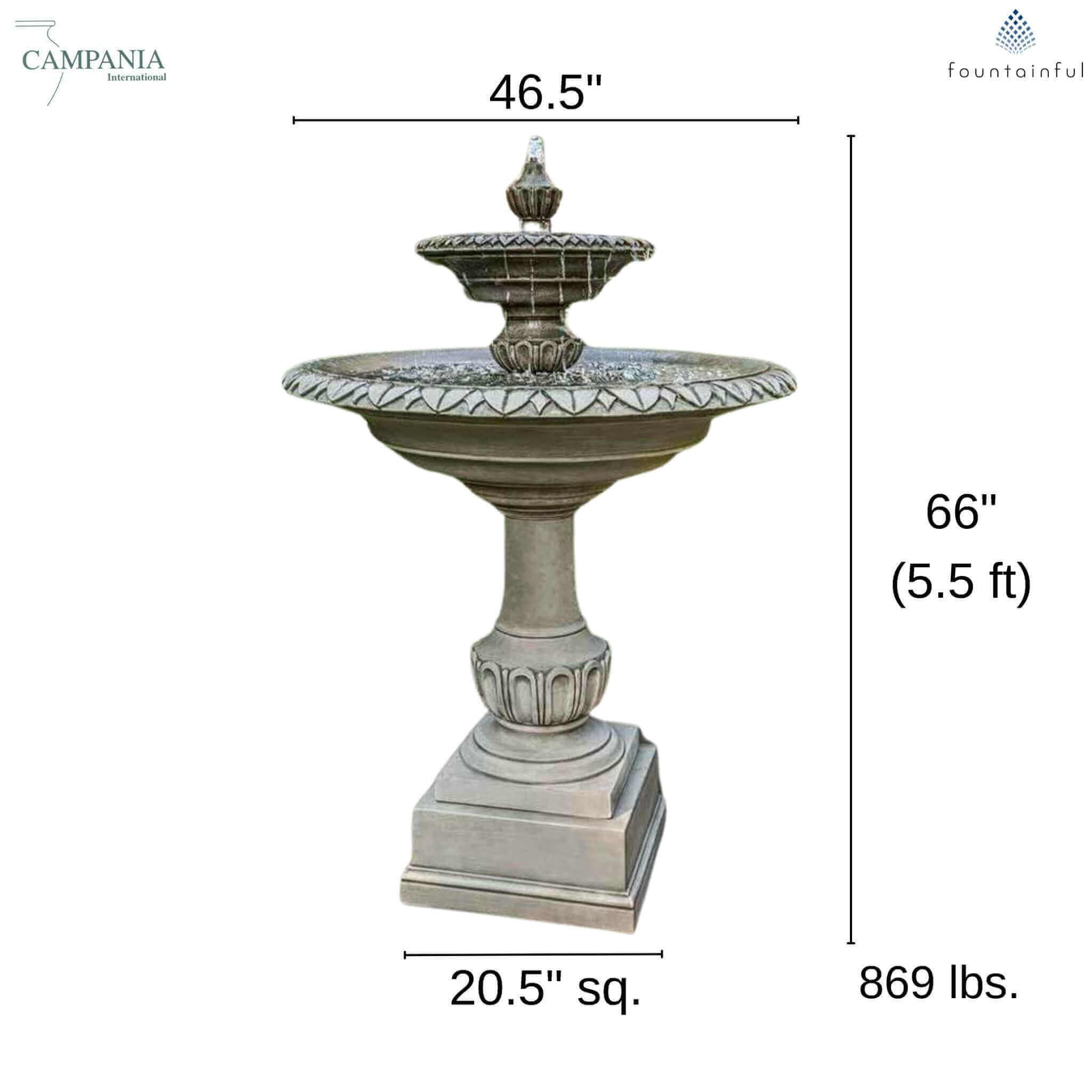 Richmond Hill 2-Tier Concrete Fountain - Campania #FT387