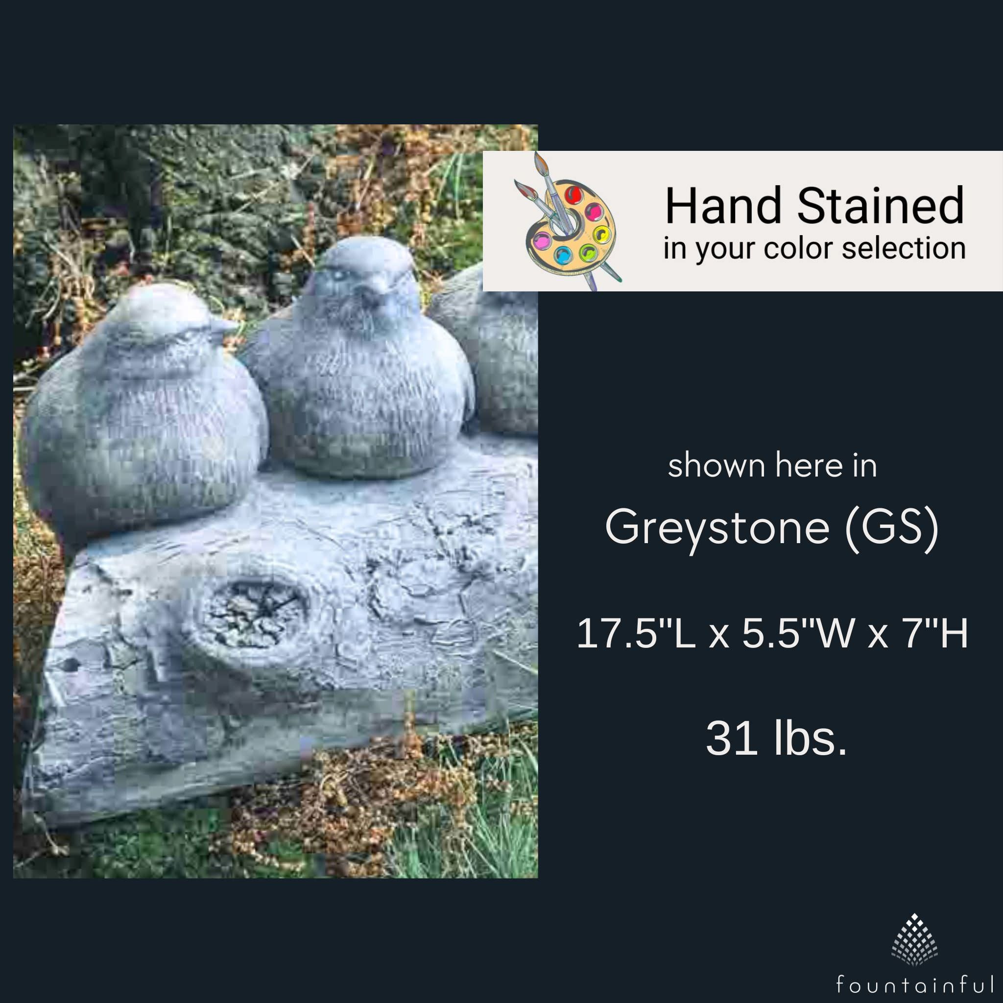 Birds on a Log Concrete Garden Statue - Campania #A203