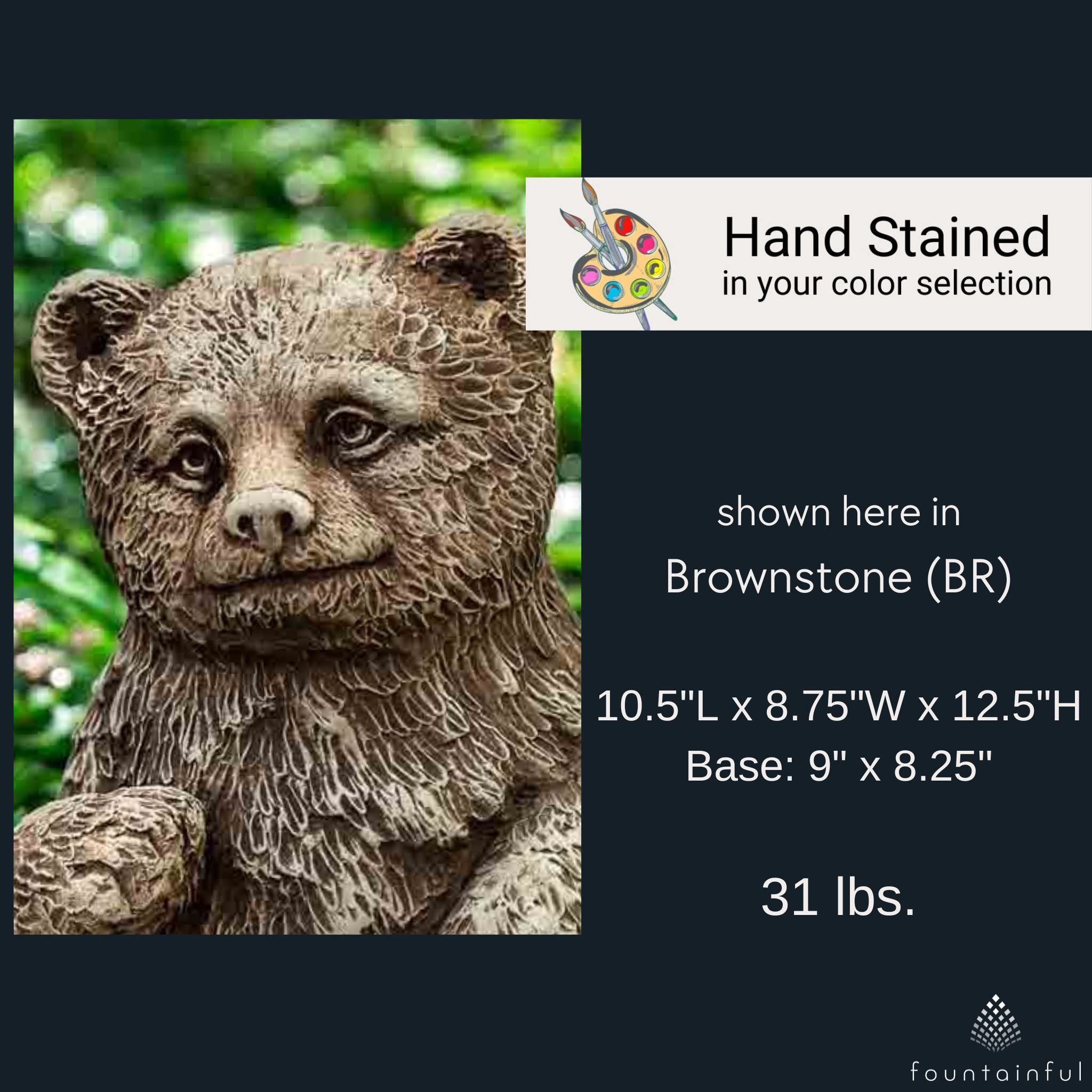Bear Cub Concrete Garden Statue - Campania #A625
