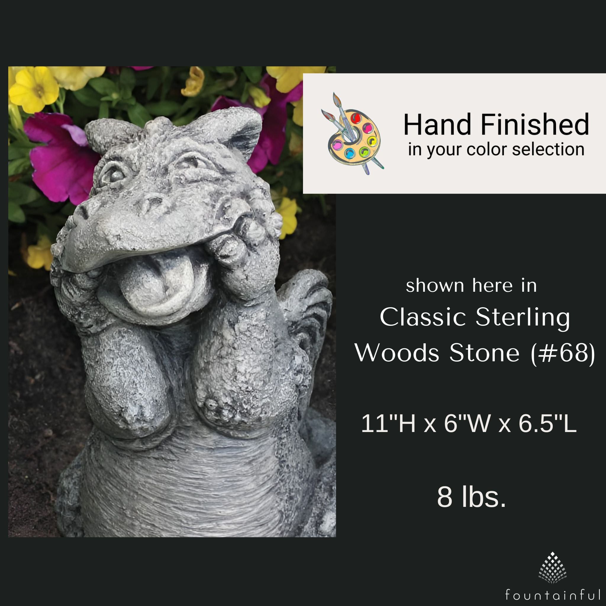 Lil Dragon "Silly You" Concrete Garden Statue - Massarellis #5054