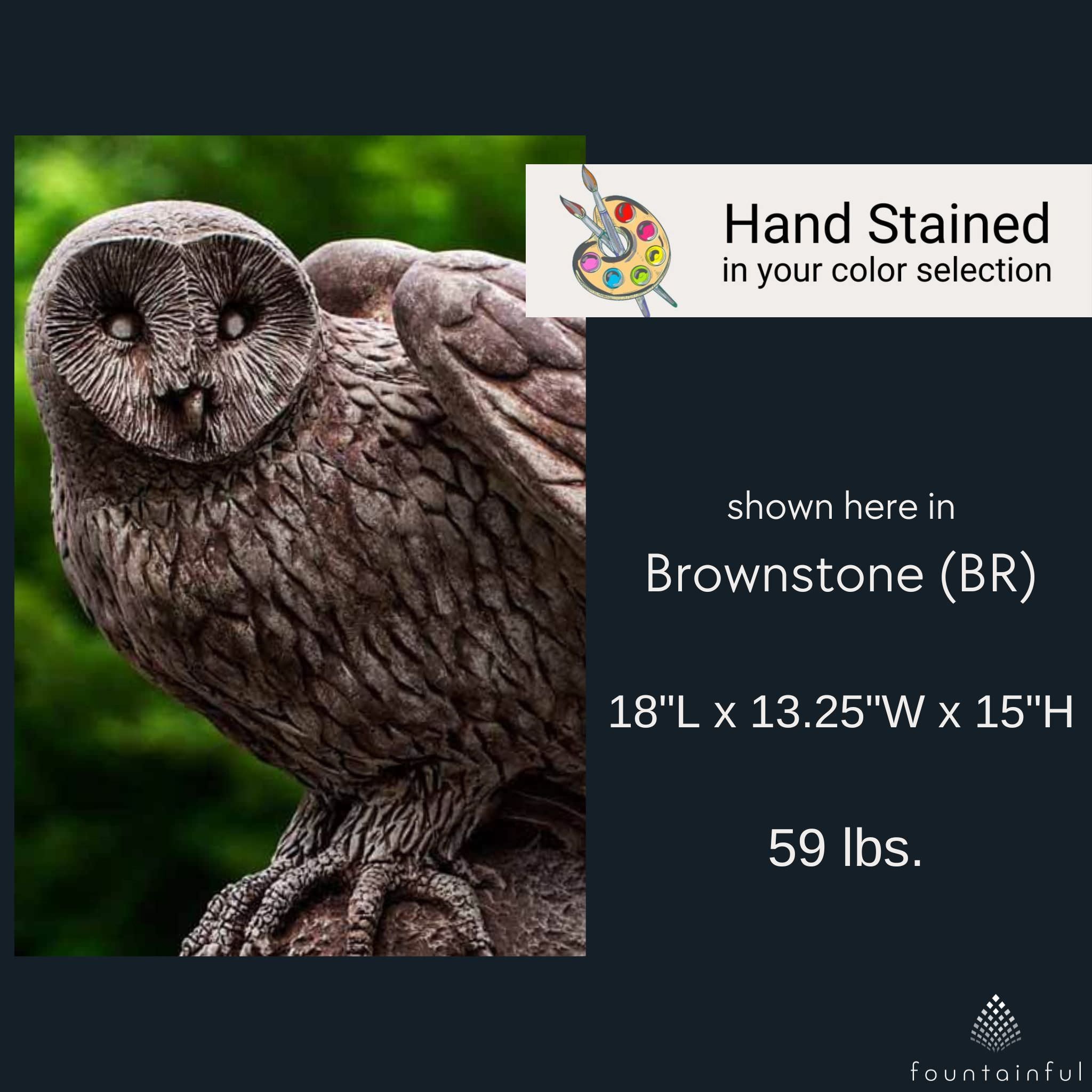 Barny the Owl Concrete Garden Statue - Campania #A511