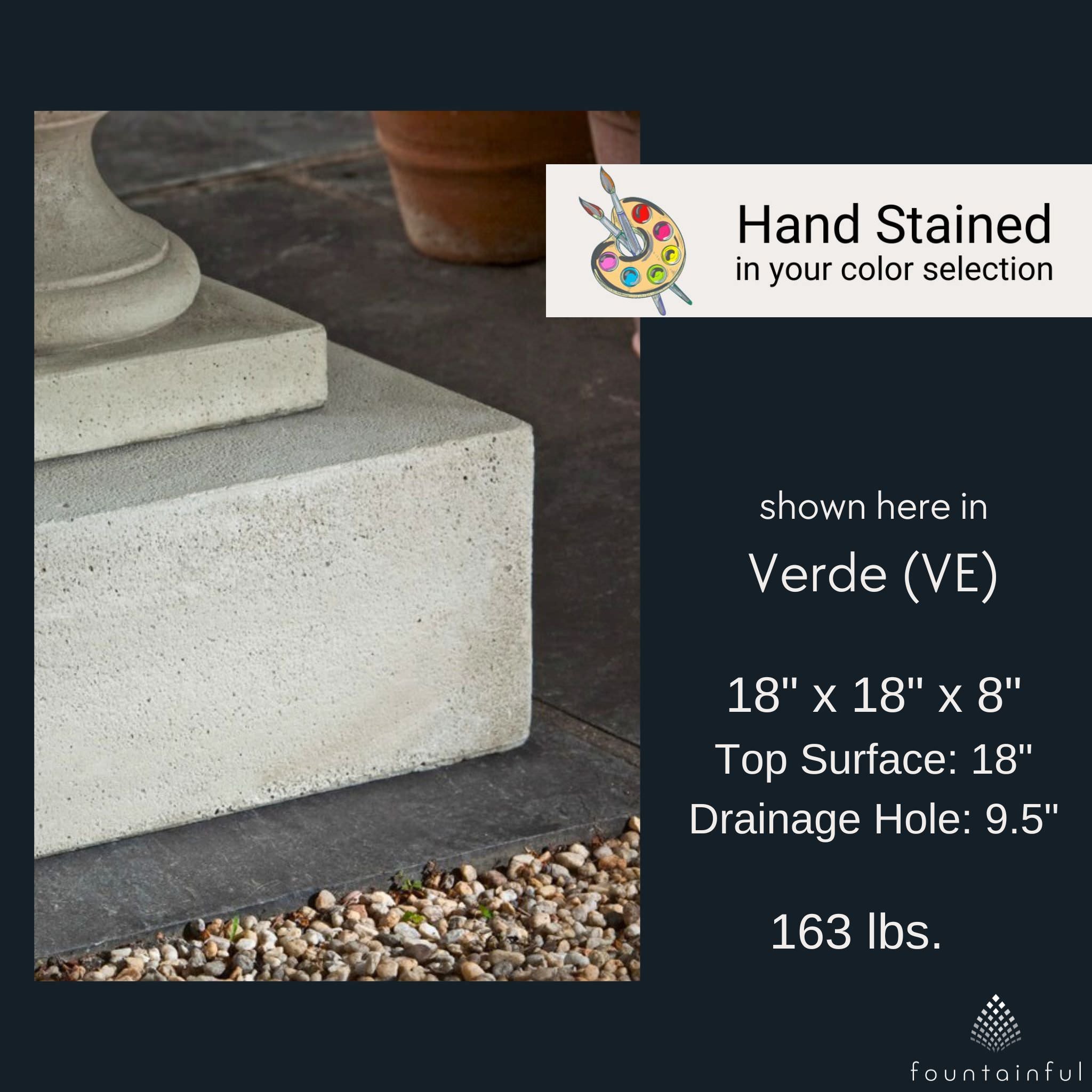 Textured Low Square Concrete Planter Pedestal - Campania #PD173