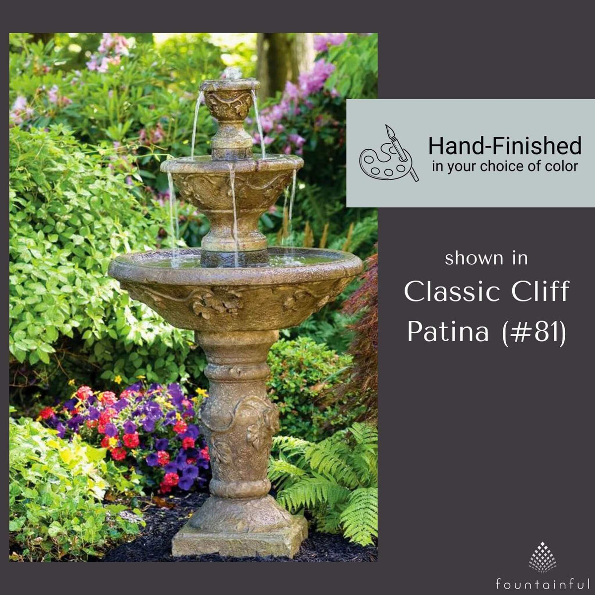 Harvest 3-Tier Concrete Fountain - Massarellis #3624