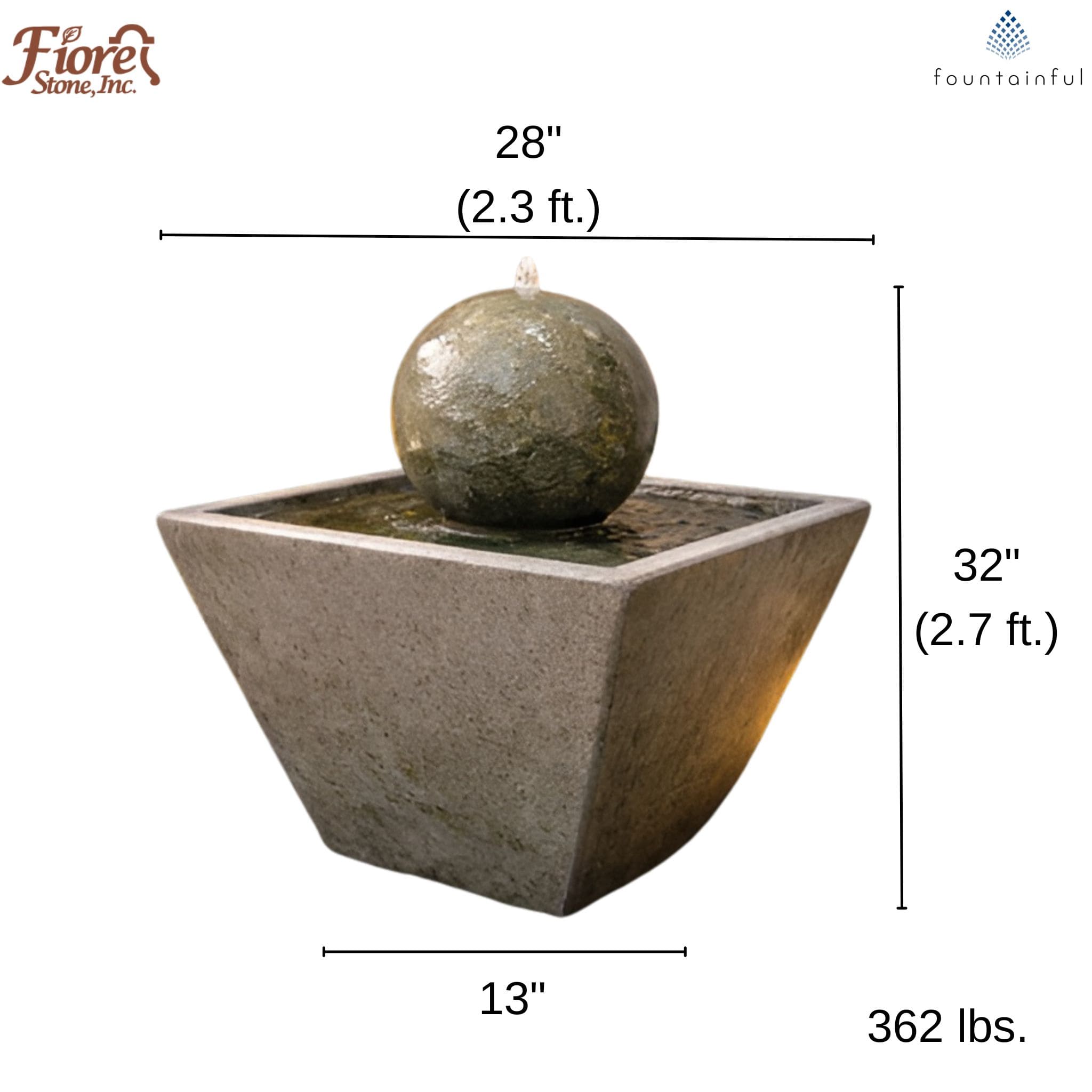 Cubis Concrete Fountain - Fiore #2126F