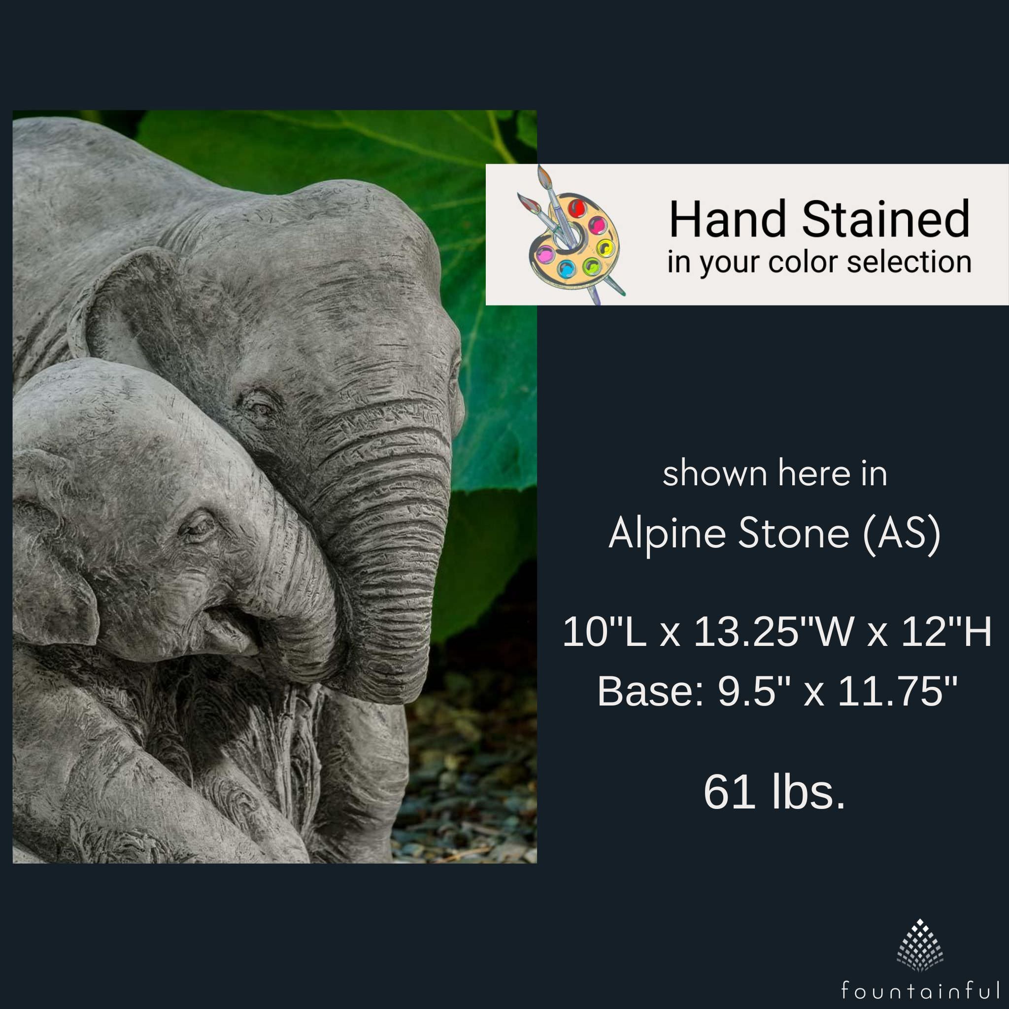 Elephant Mother & Child Concrete Garden Statue - Campania #A678