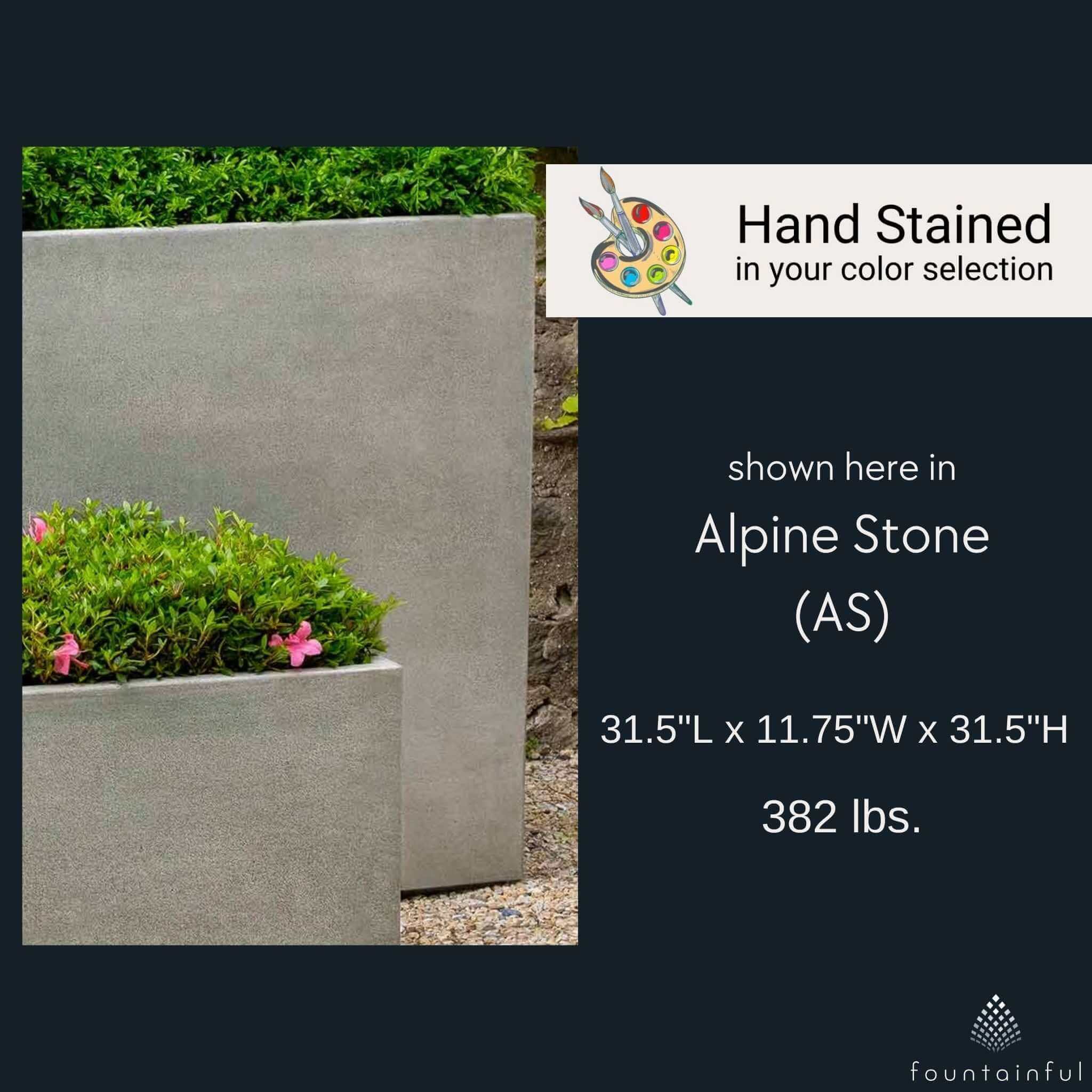 The Metro Tall Concrete Box Planter - Campania #P906