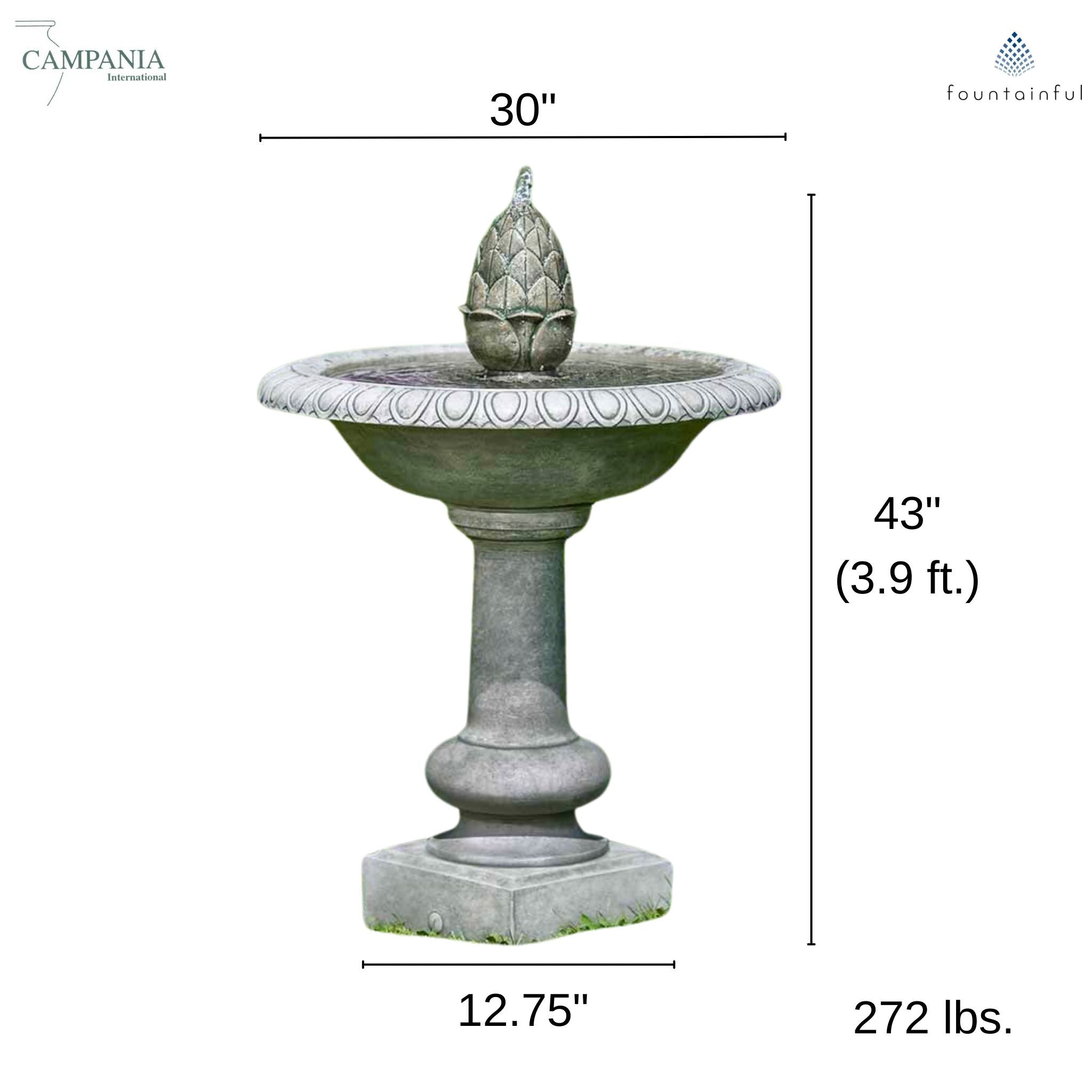 Williamsburg Pineapple Concrete Fountain - Campania #FT133