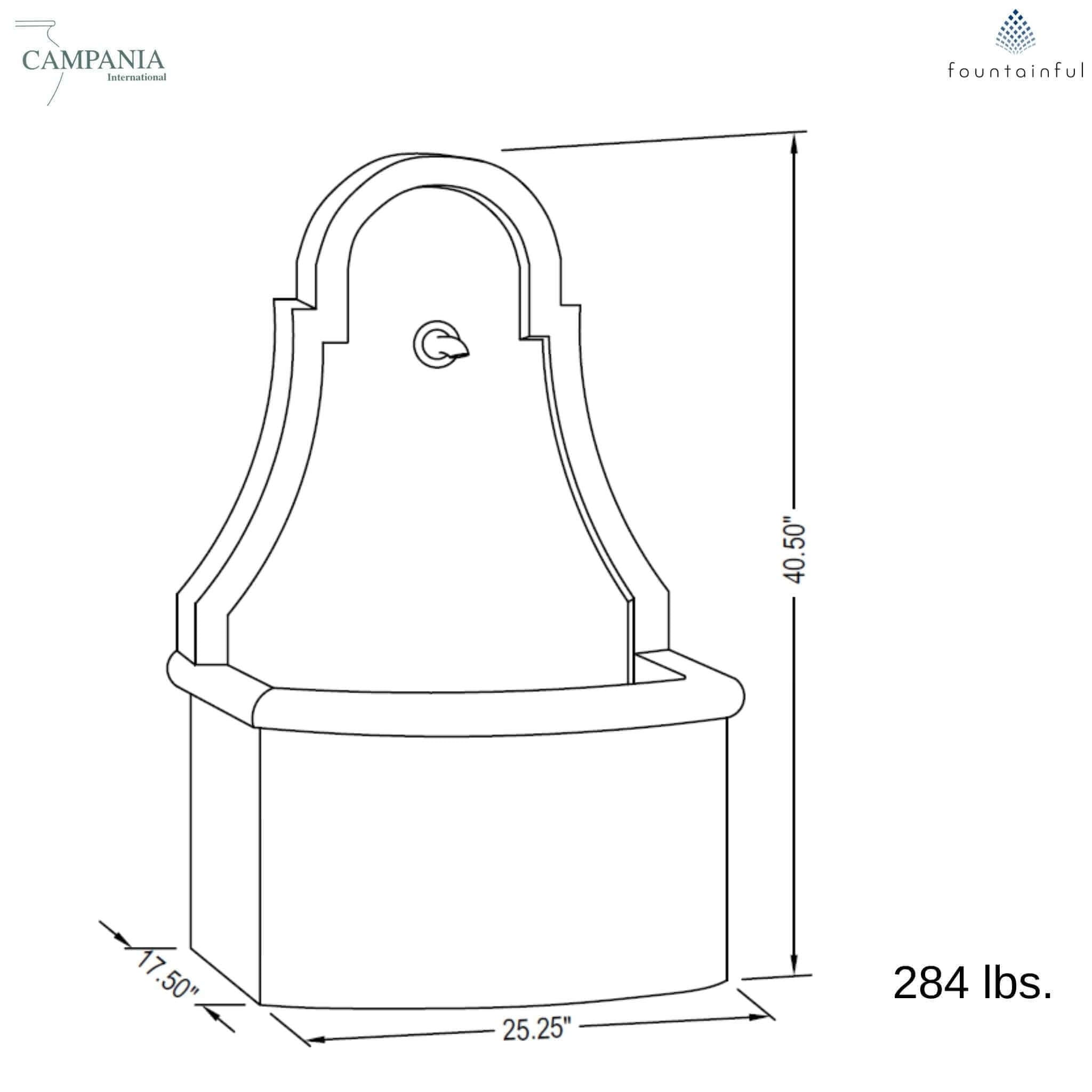 Closerie Concrete Wall Fountain - Campania #FT309