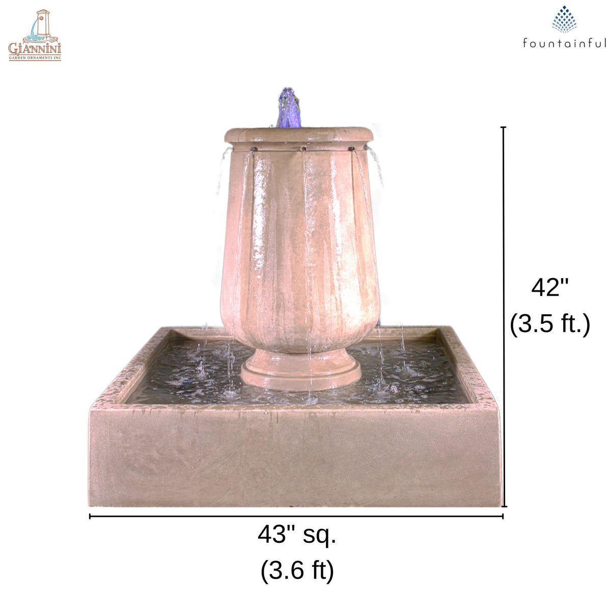 Planum Urna Concrete Fountain - Giannini #1741