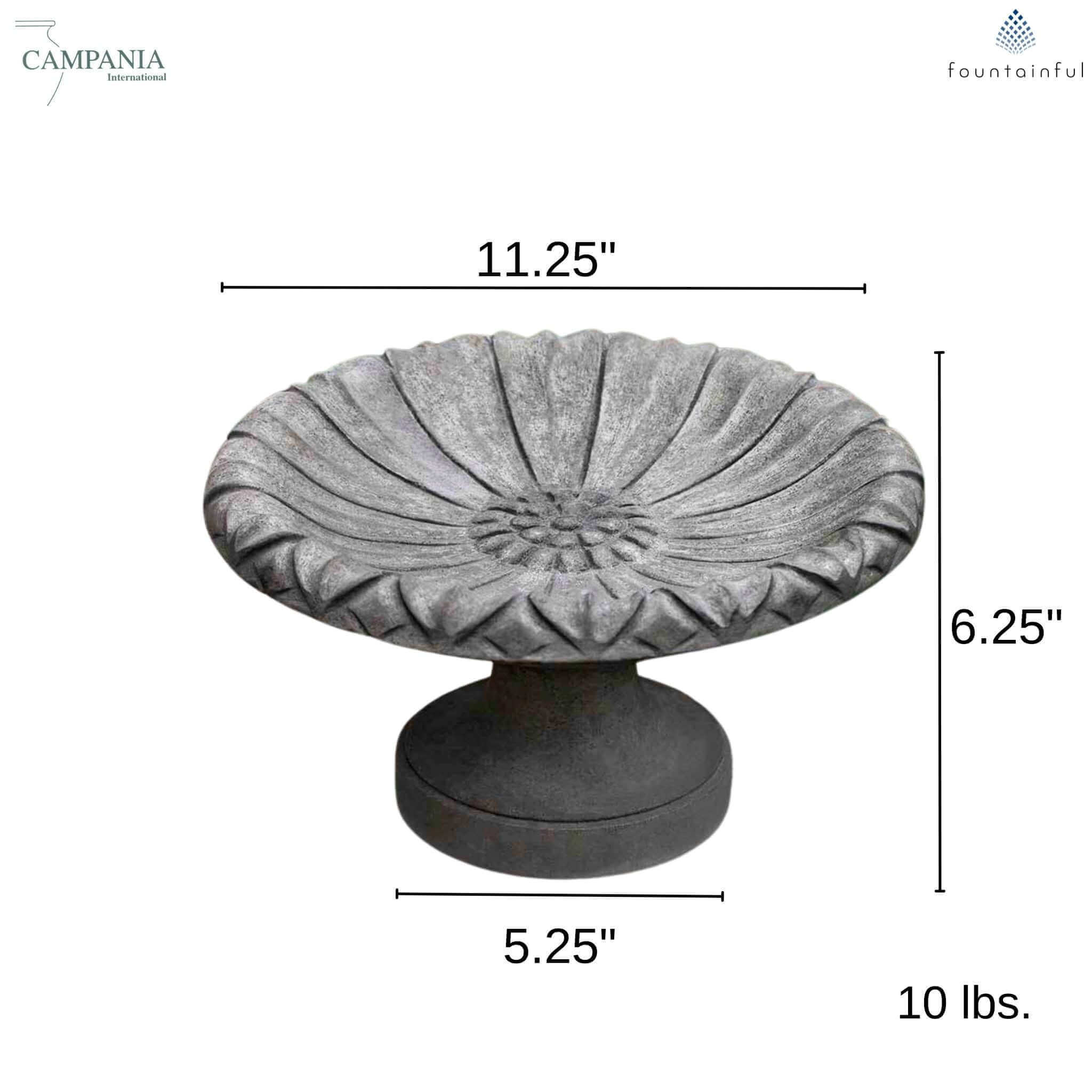 Lotus Concrete Bird Bath - Campania #B184