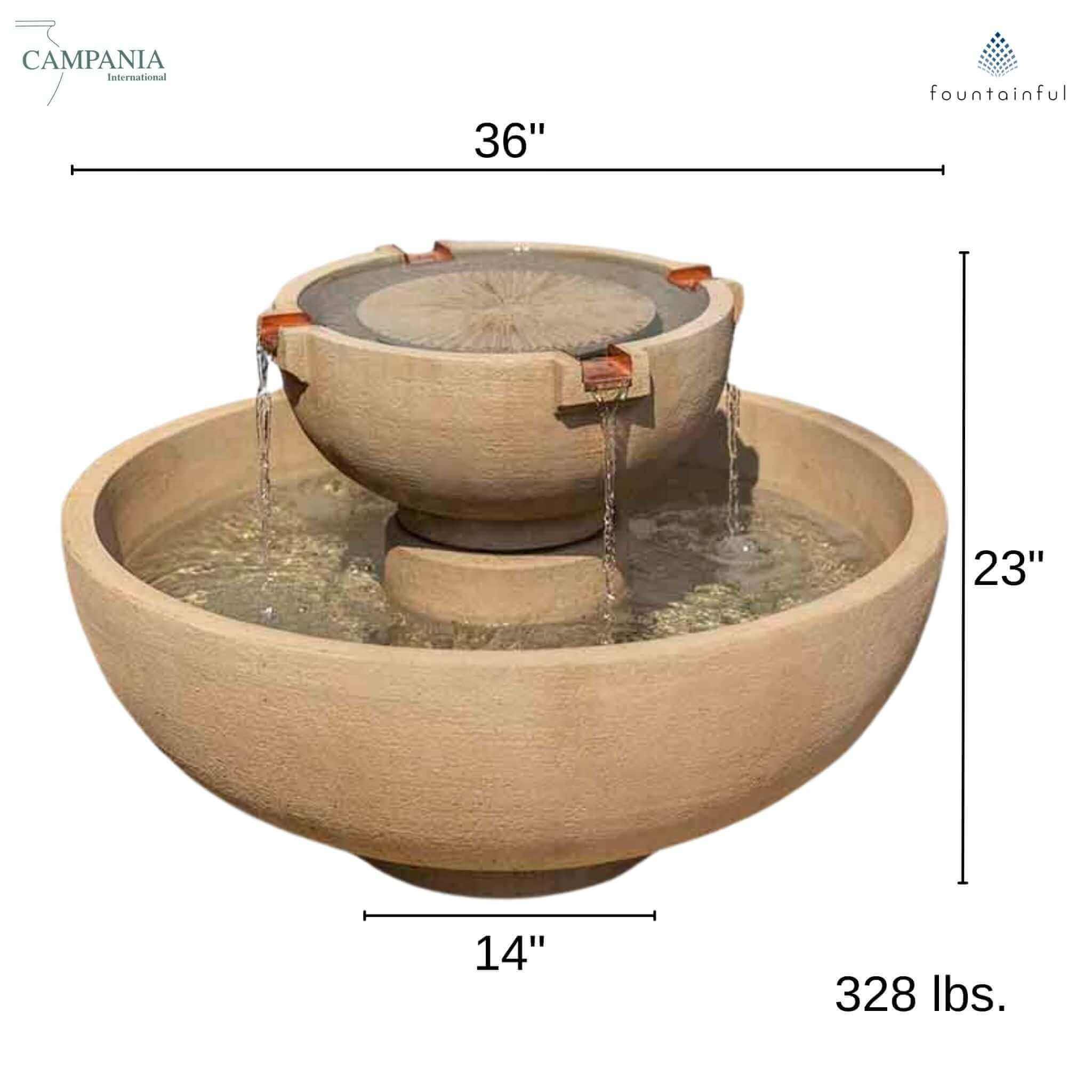 Small Del Rey Concrete Fountain - Campania #FT317