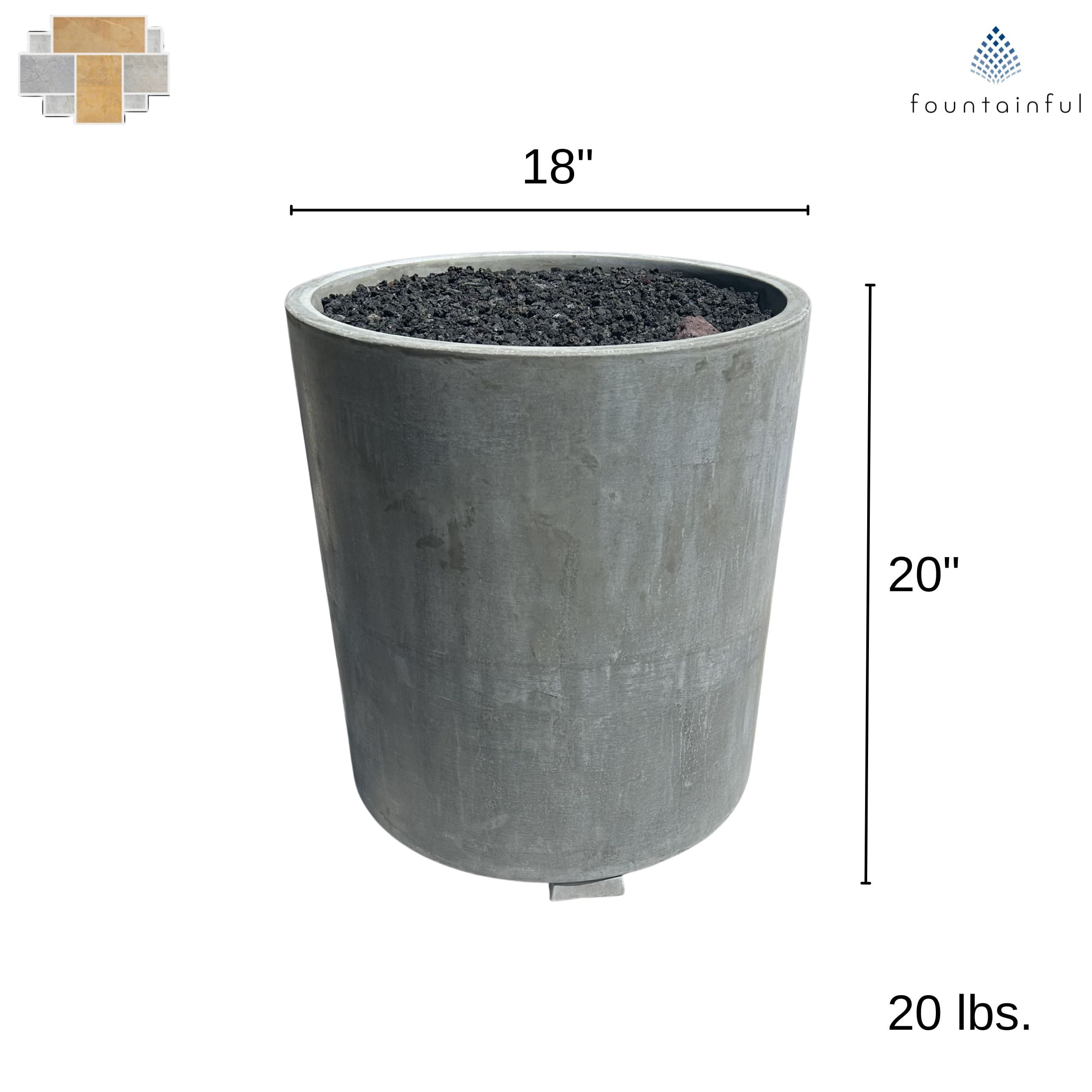 Concrete Column Gas Fire Pit - Complete Kit