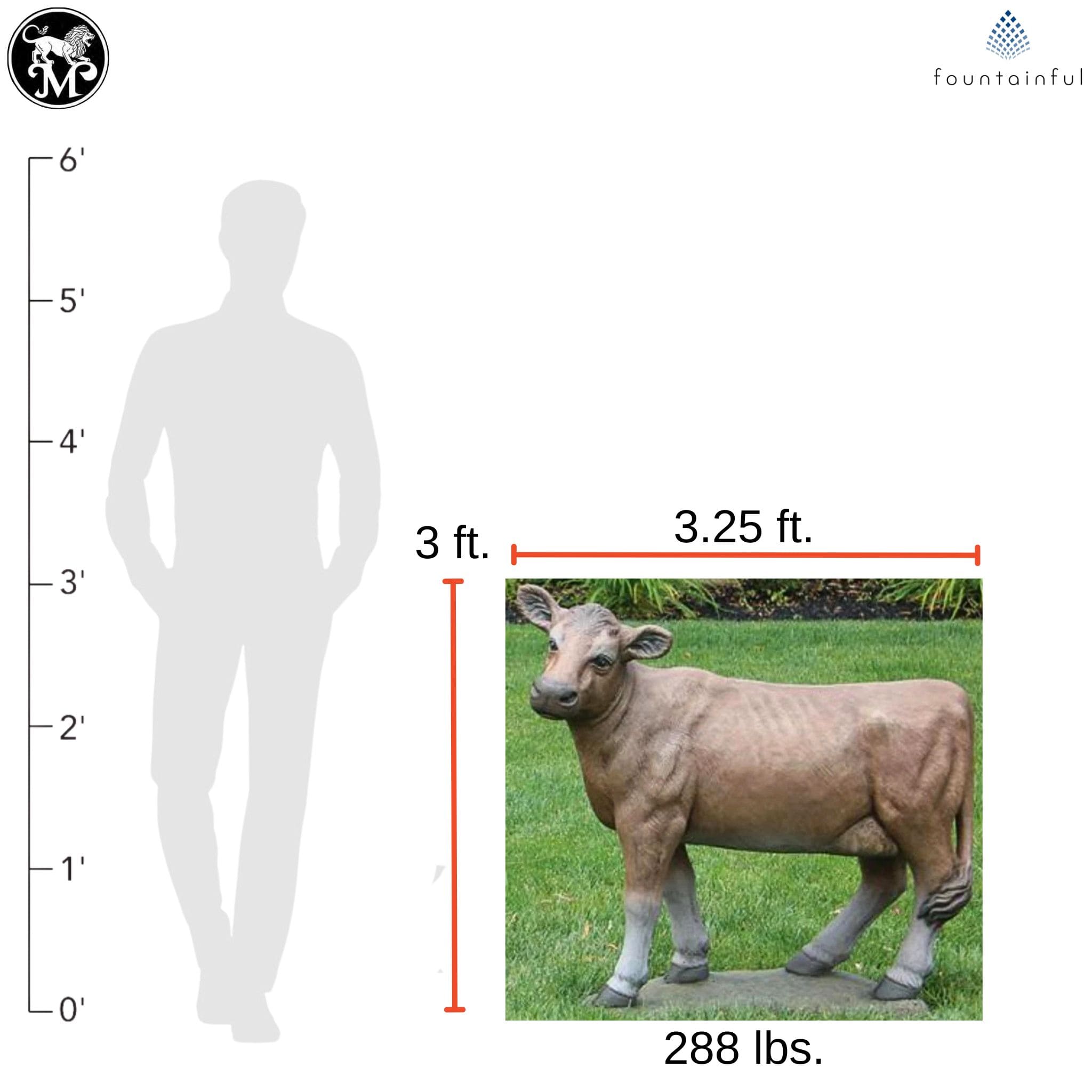 Cow Concrete Garden Statue - Massarellis #2080