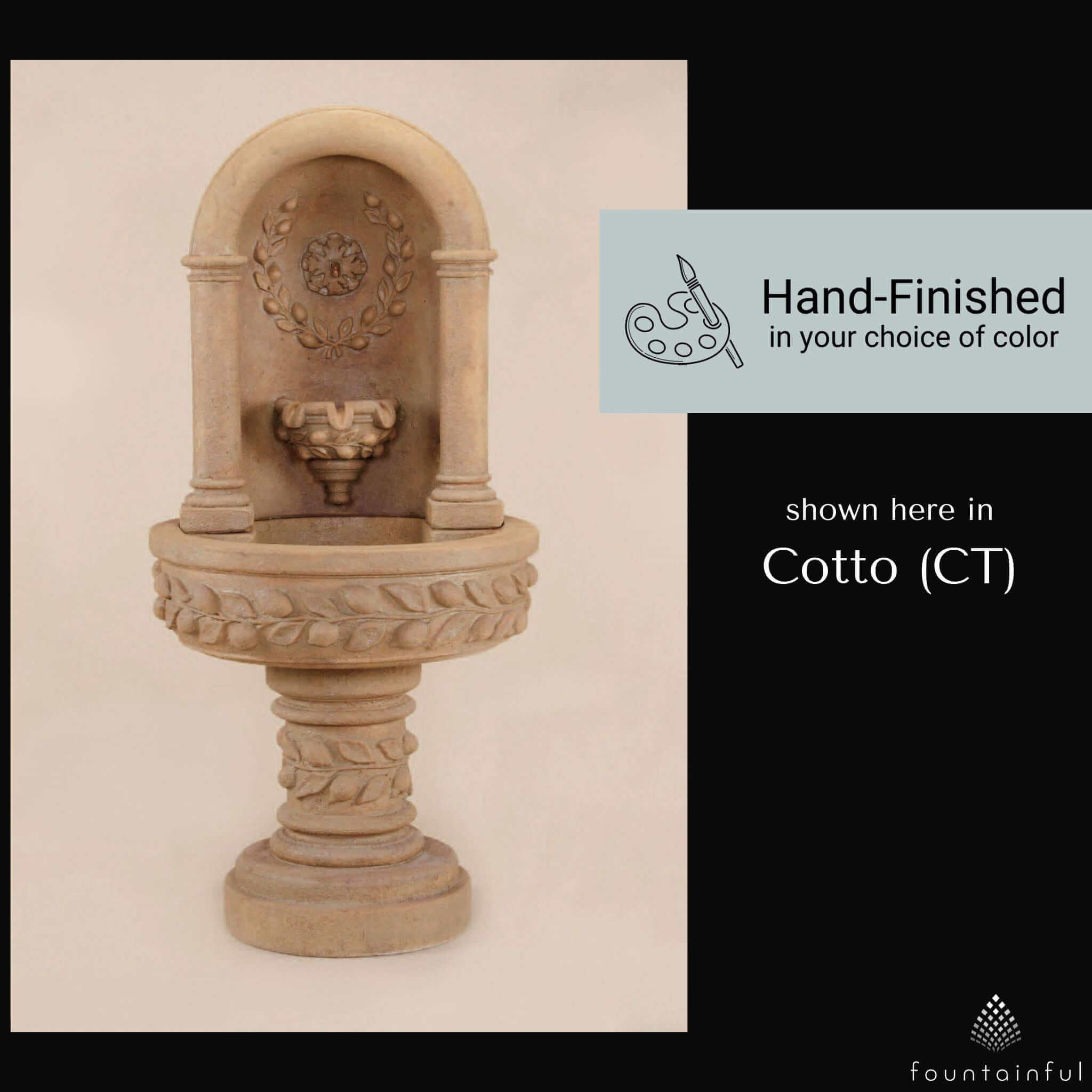 Deruta Lemon Niche Concrete Wall Fountain - Giannini #1206