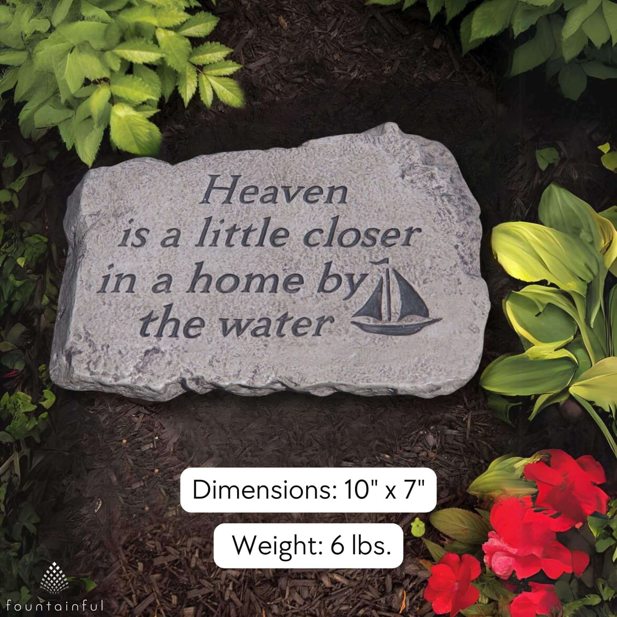 Home By The Water Concrete Garden Greeting Stone - Massarellis #1830