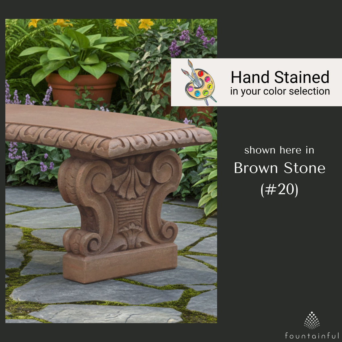 Verona Curved Concrete Garden Bench - Massarellis #4251