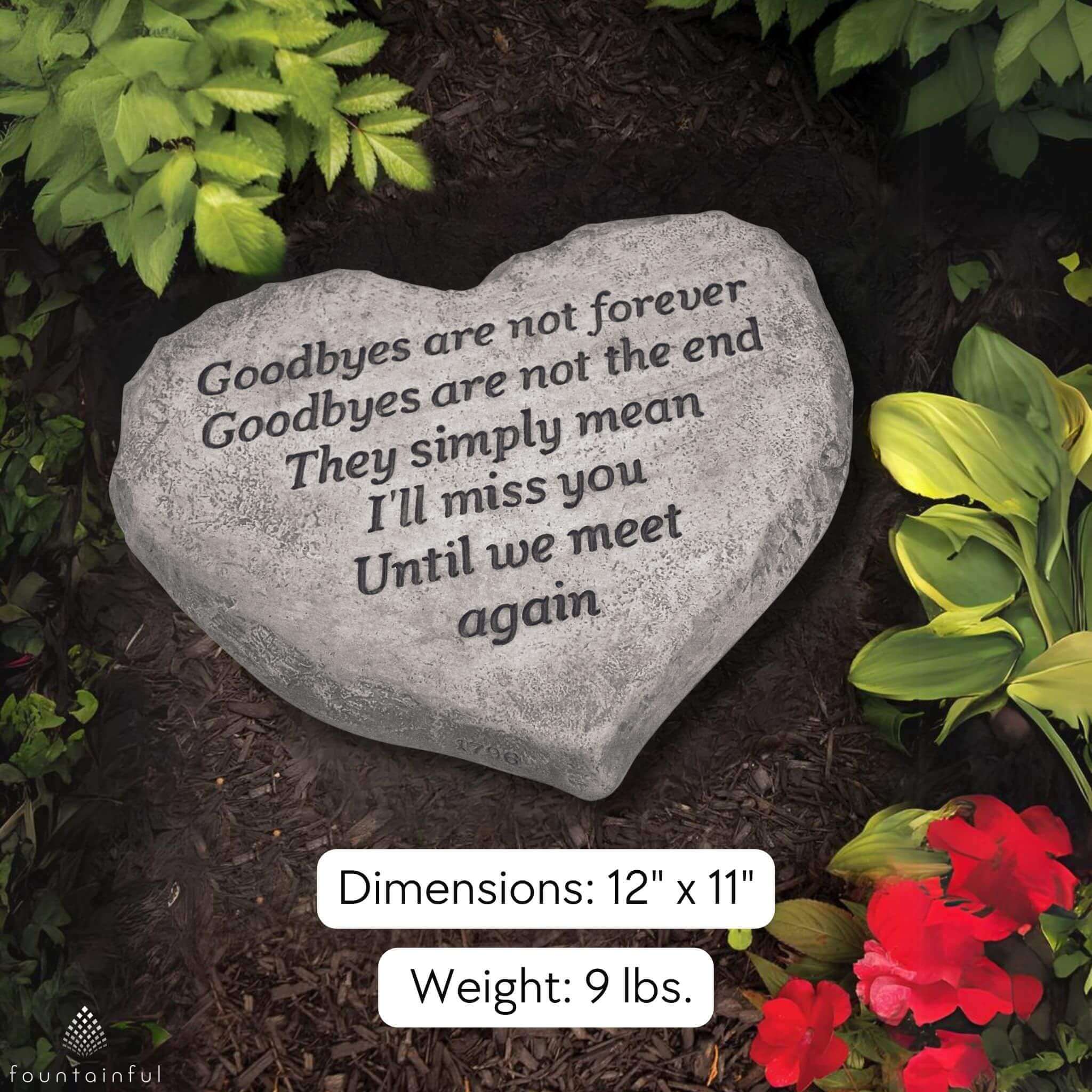 Goodbyes Memorial Concrete Garden Greeting Stone - Massarellis #1796