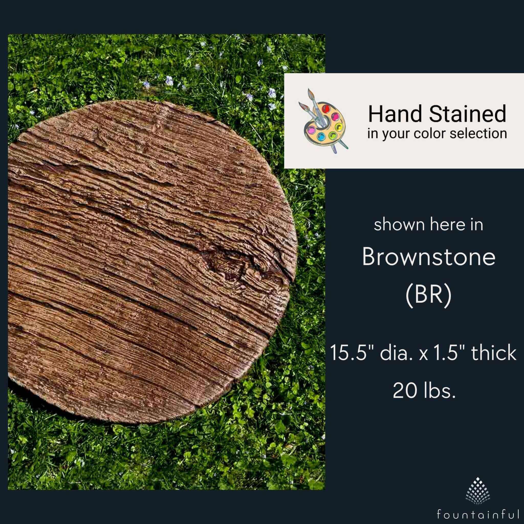 Faux Bois Concrete Round Stepping Stone - Campania #E122