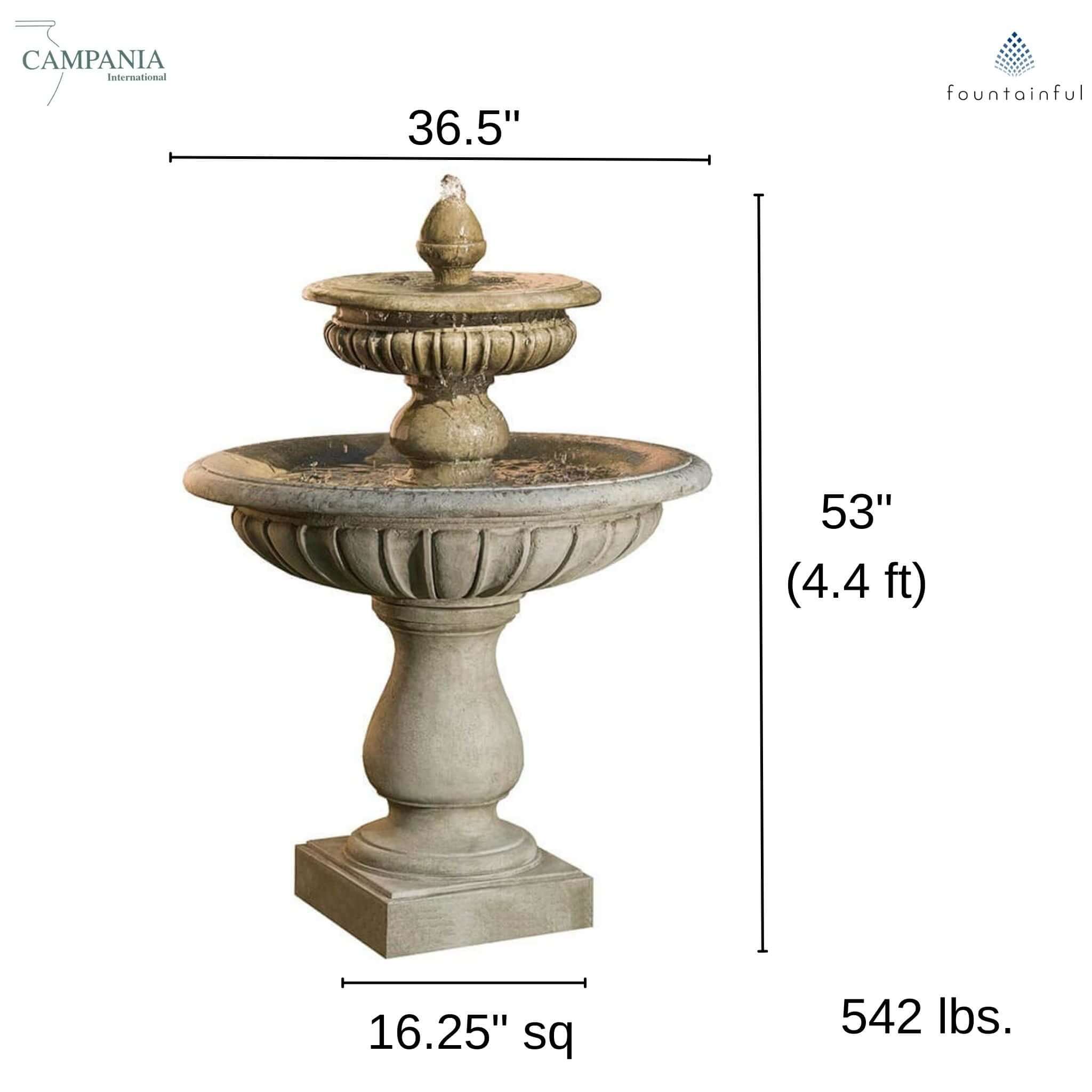 Longvue 2-Tier Concrete Fountain - Campania #FT225