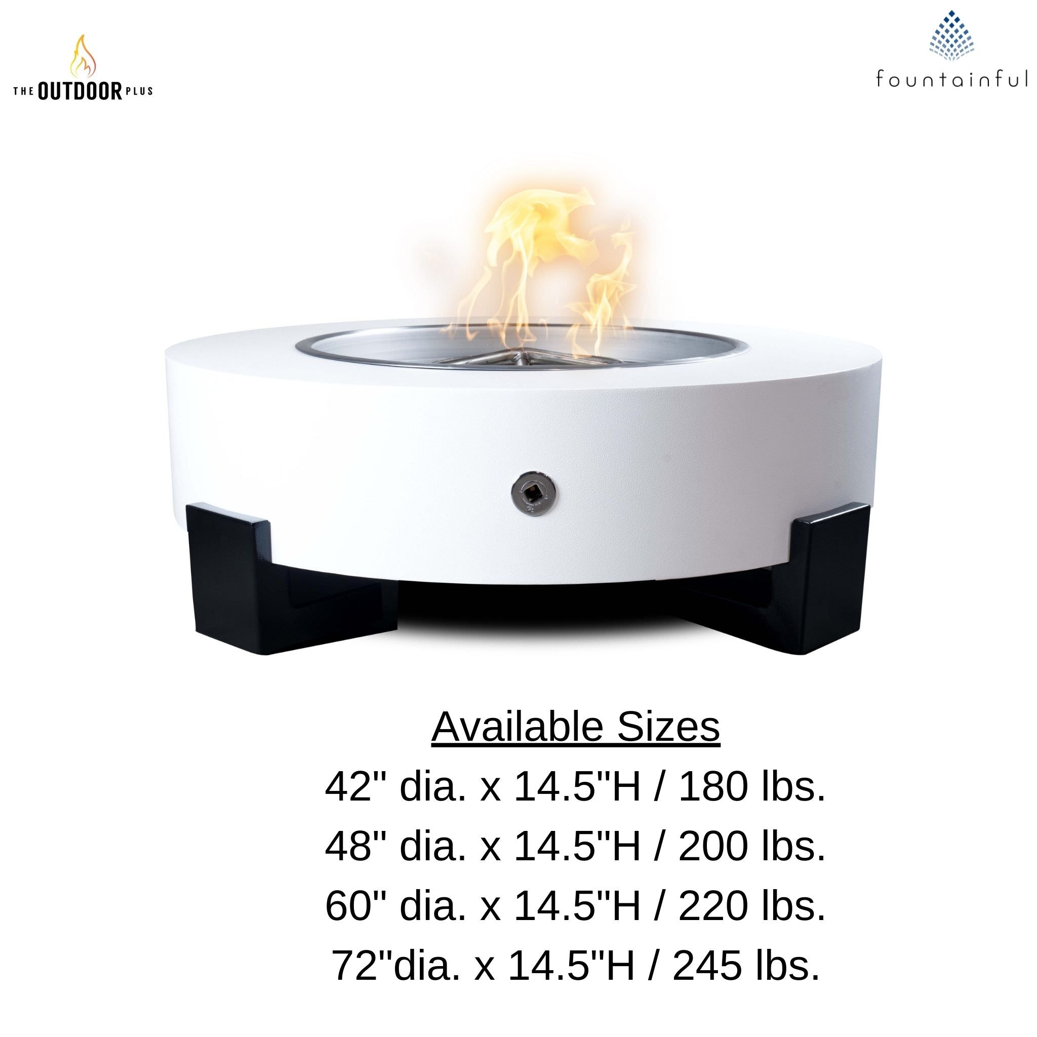 Hollister Steel Round Gas Fire Pit - Outdoor Plus