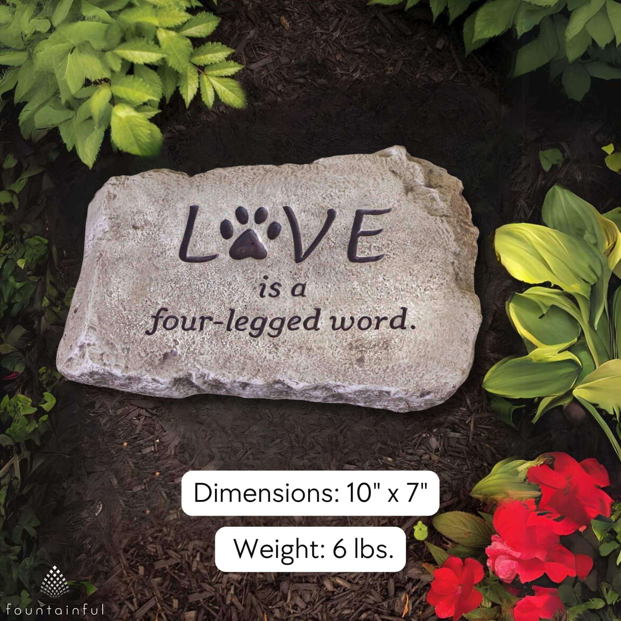 Love for Your Dog Concrete Garden Greeting Stone - Massarellis #1845