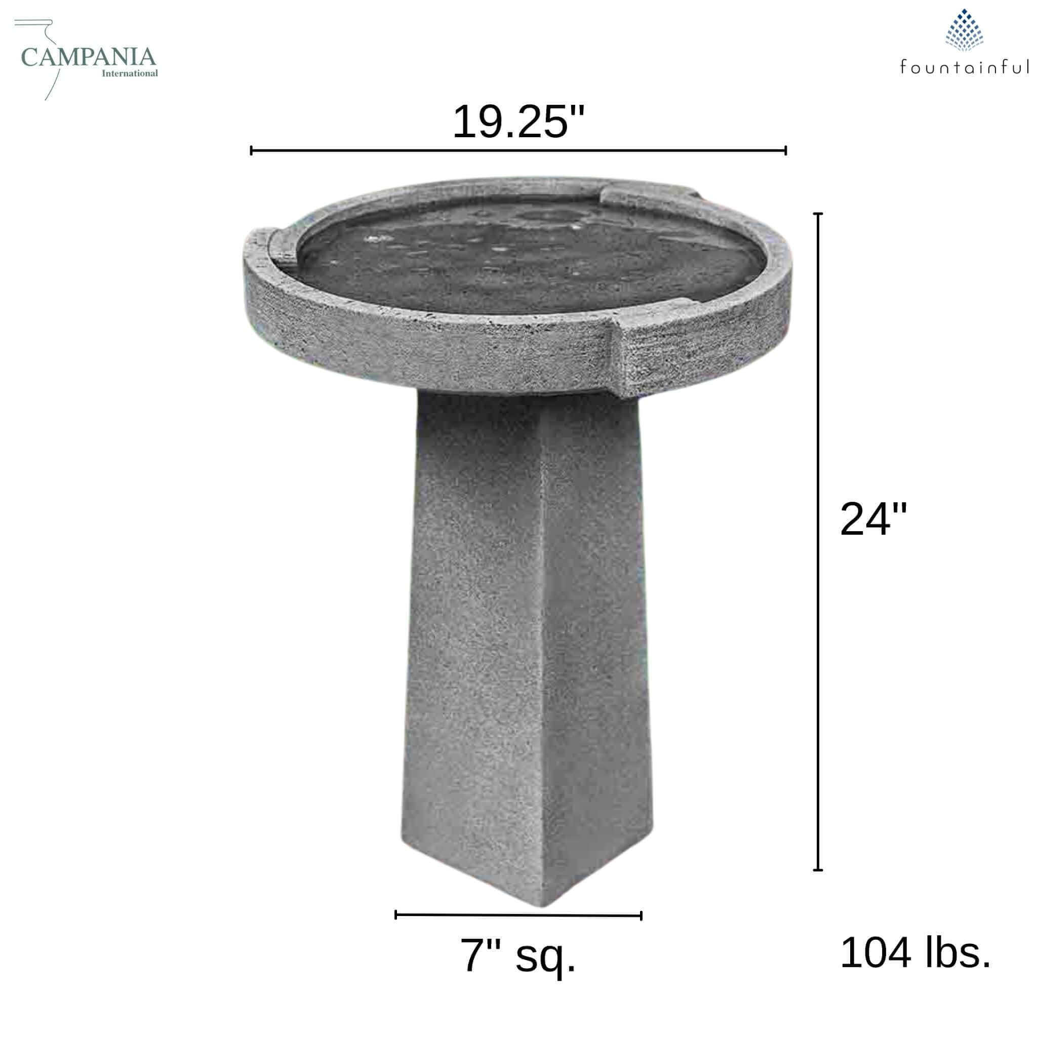 Concept Small Concrete Bird Bath - Campania #B186
