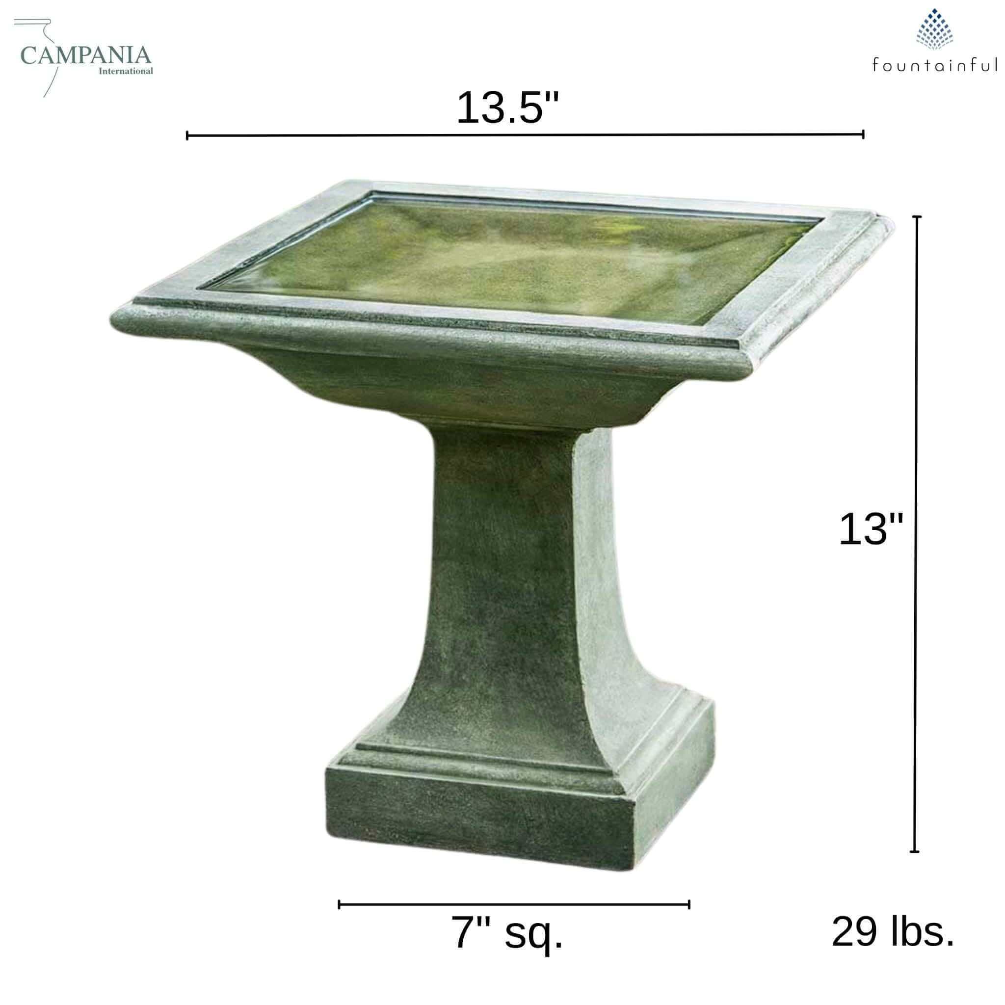 Avery Concrete Bird Bath - Campania #B153