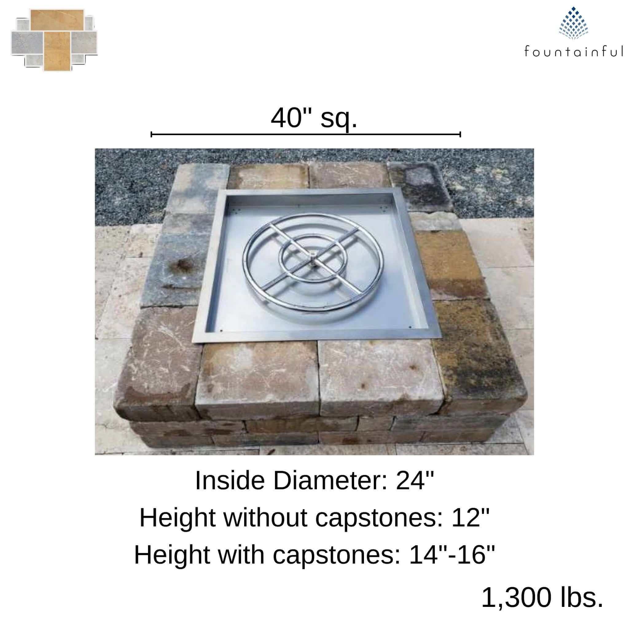 DIY Square Gas Fire Pit Kit