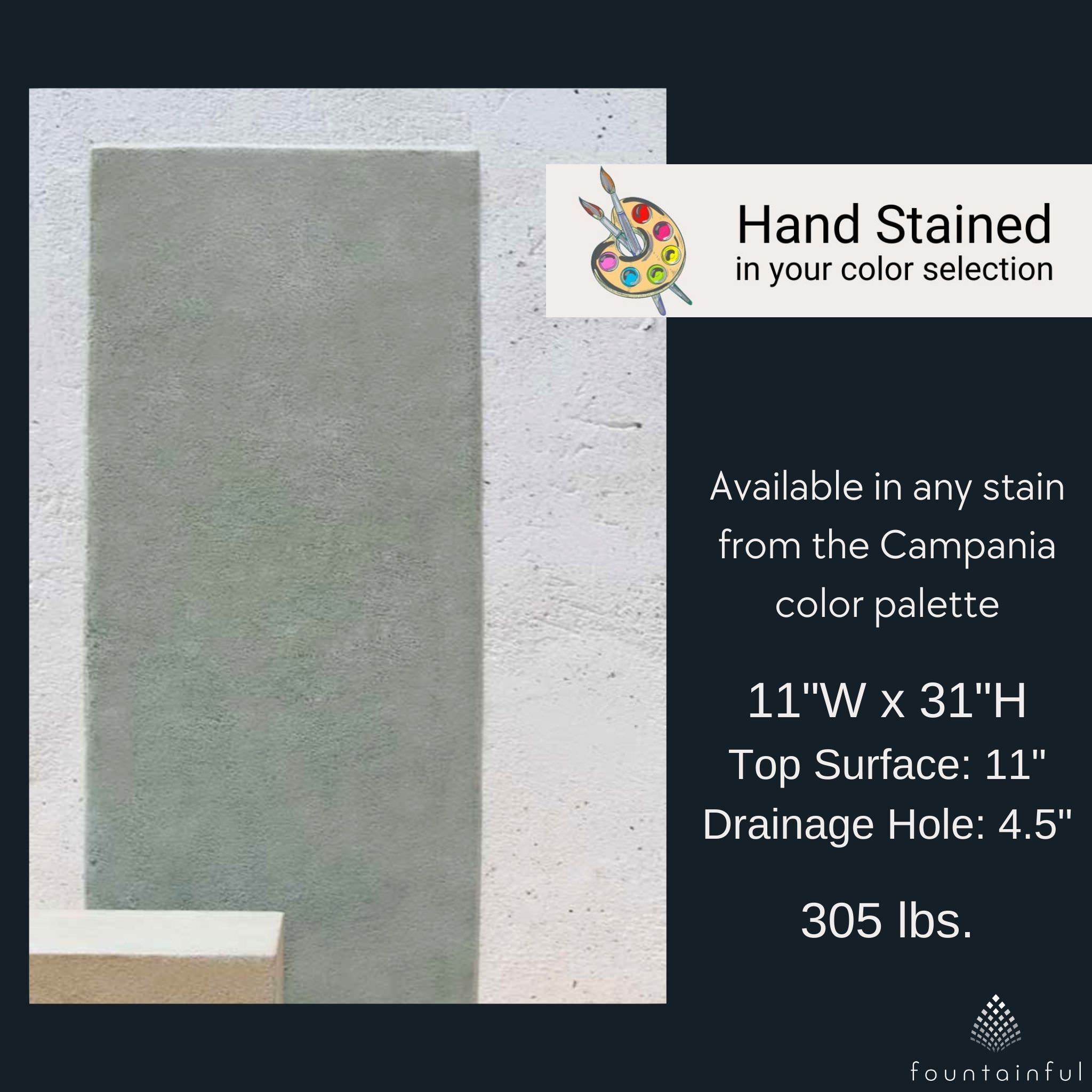 Square Tall Concrete Planter Pedestal - Campania #PD154