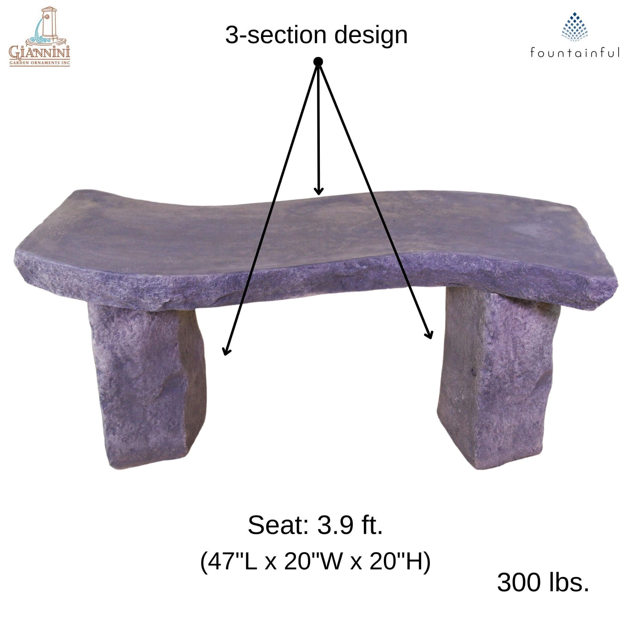 S-Curve Concrete Garden Bench - Giannini #581