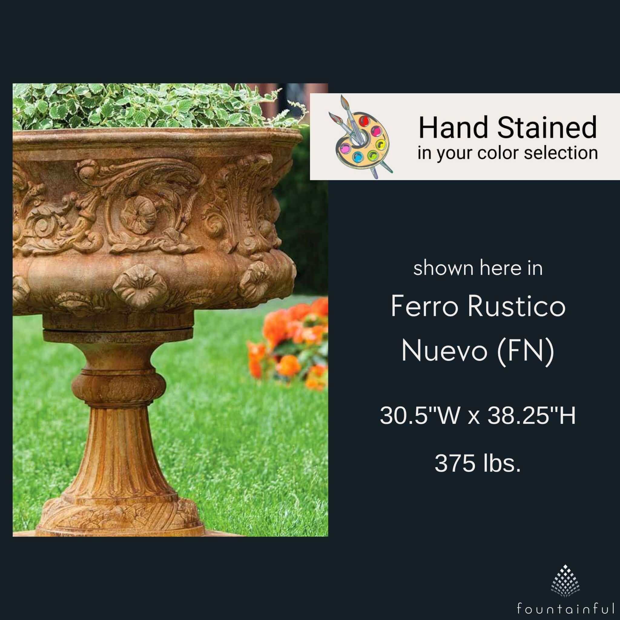 Smithsonian Morning Glory Concrete Urn Planter - Campania #P0529