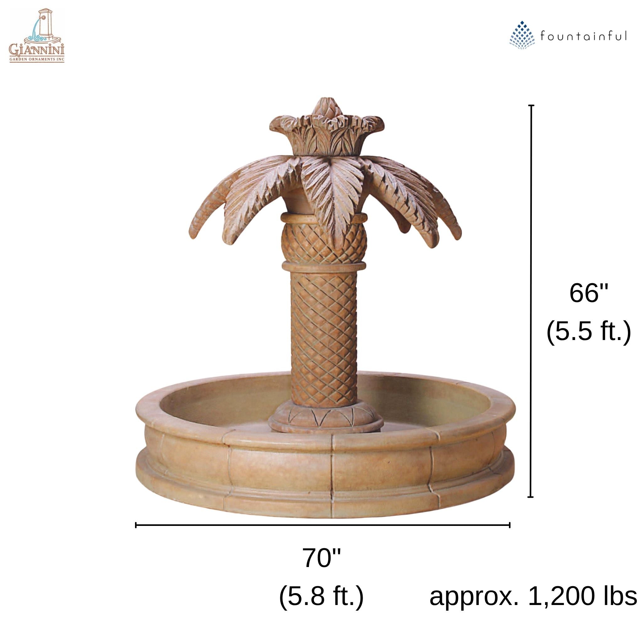 Palm Springs Large Concrete Pond Fountain - Giannini #1151