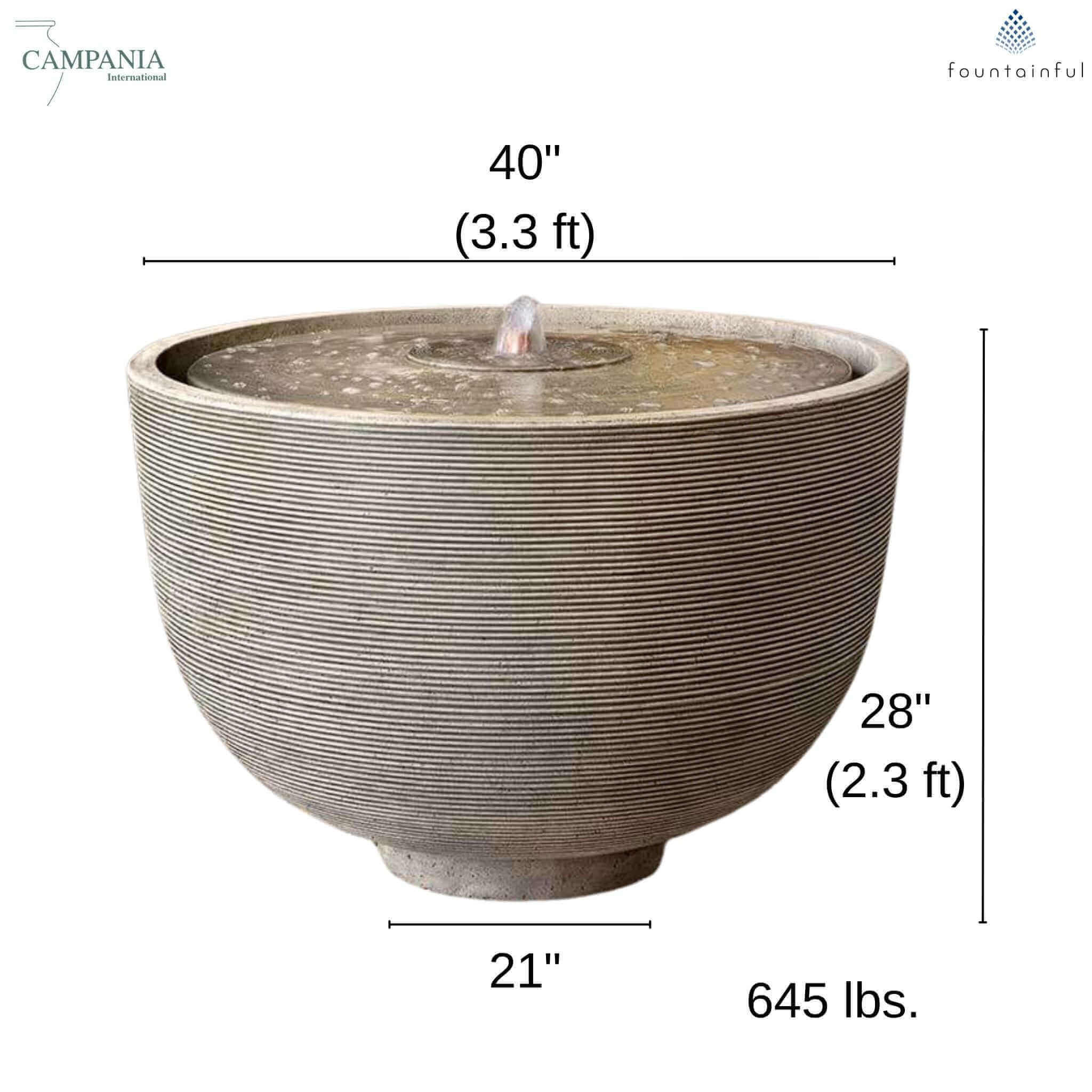 Alta Girona Concrete Bowl Fountain - Campania #FT395