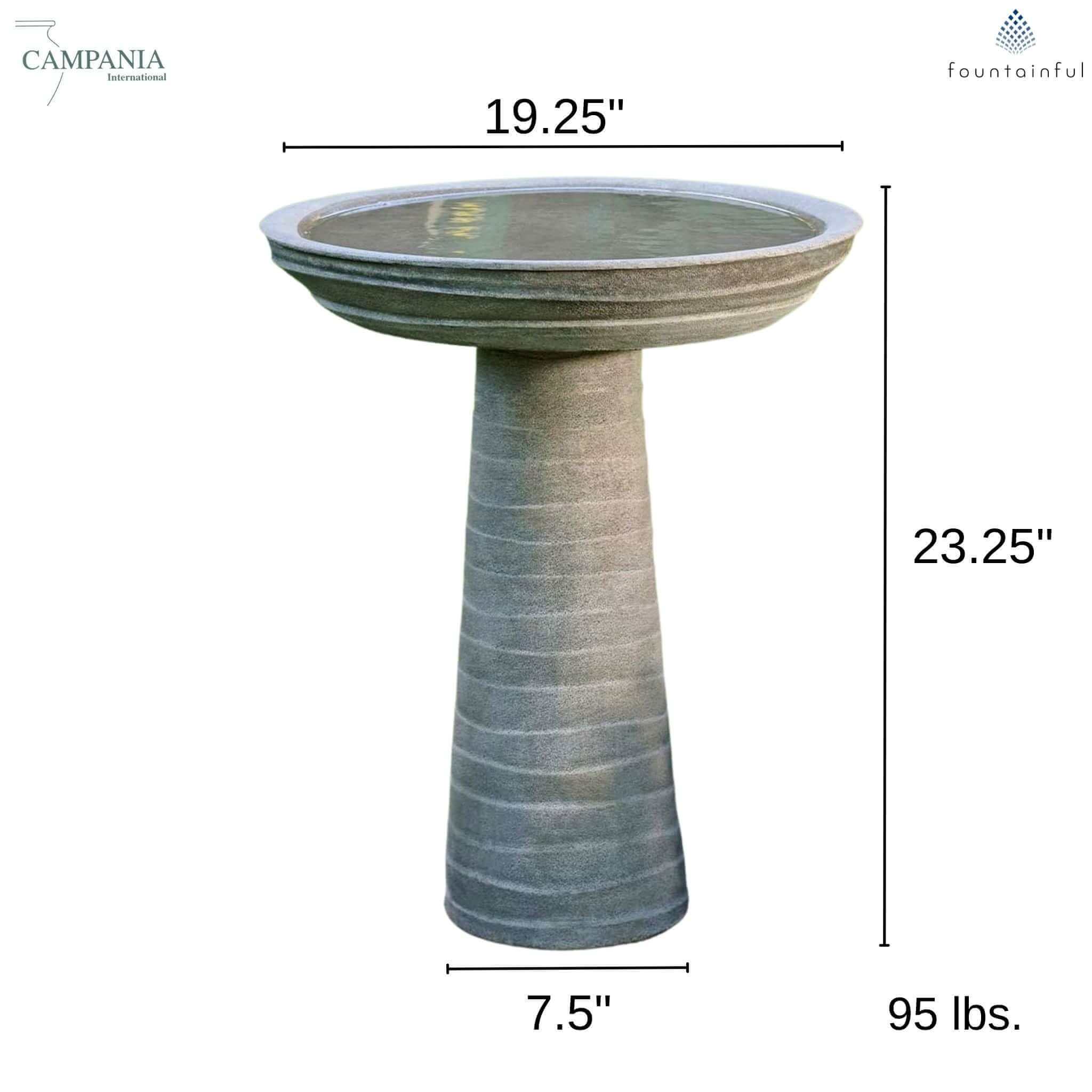 Ipanema Concrete Bird Bath - Campania #B199