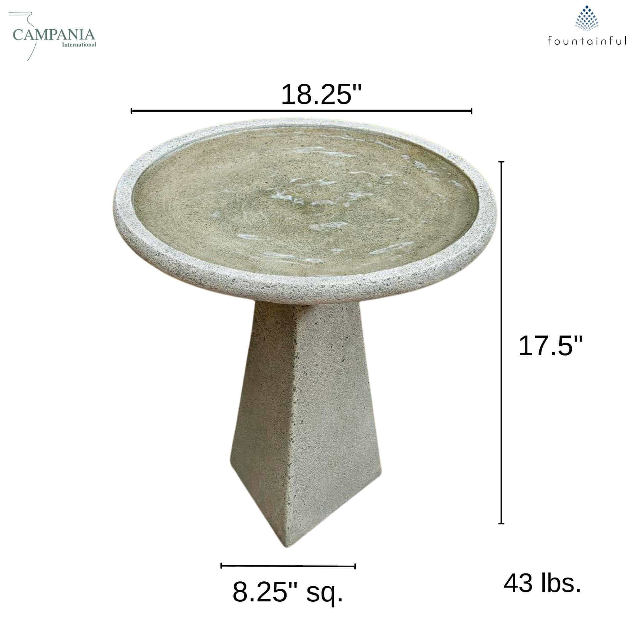 Aspire Small Concrete Bird Bath - Campania #B195