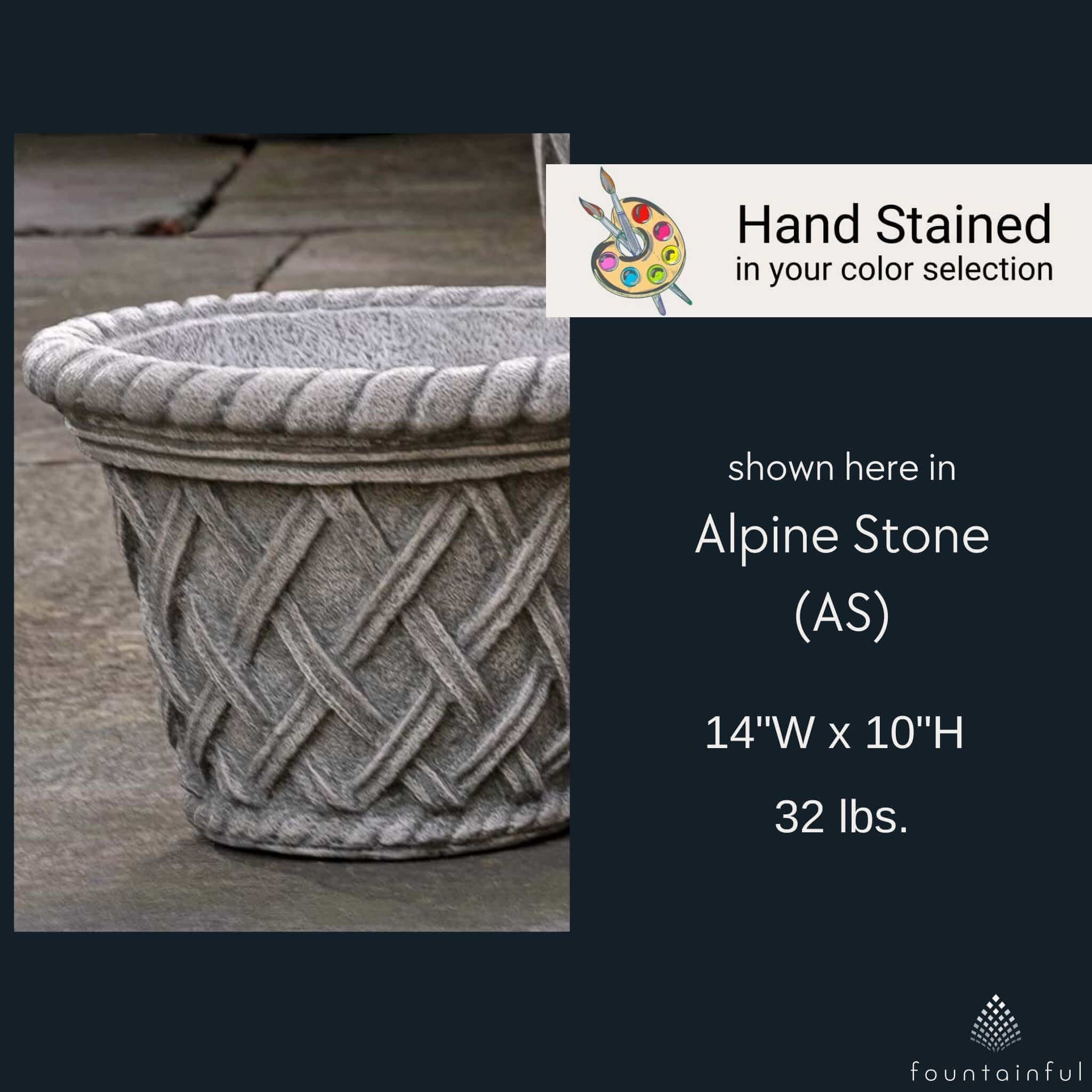 English Weave Small Concrete Planter - Campania #P132