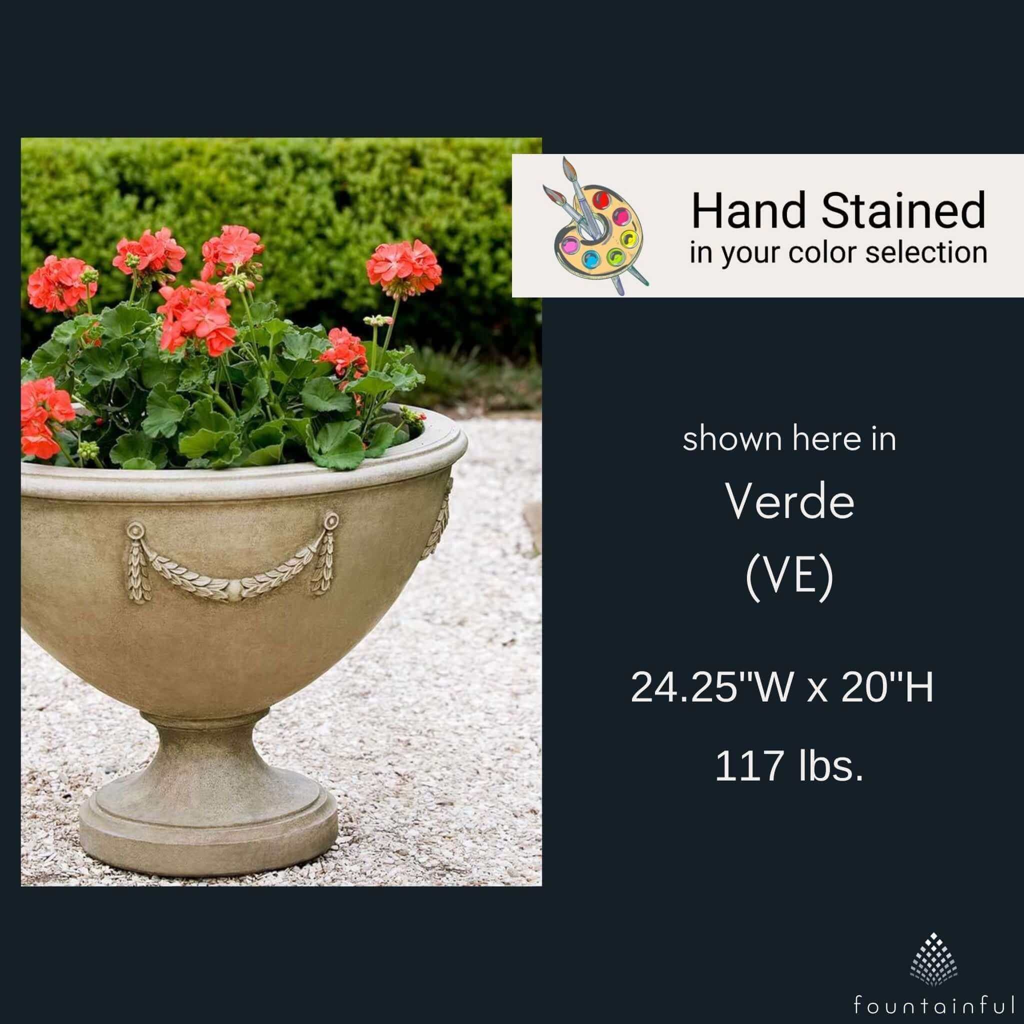 Williamsburg Neoclassic Concrete Urn Planter - Campania #P458