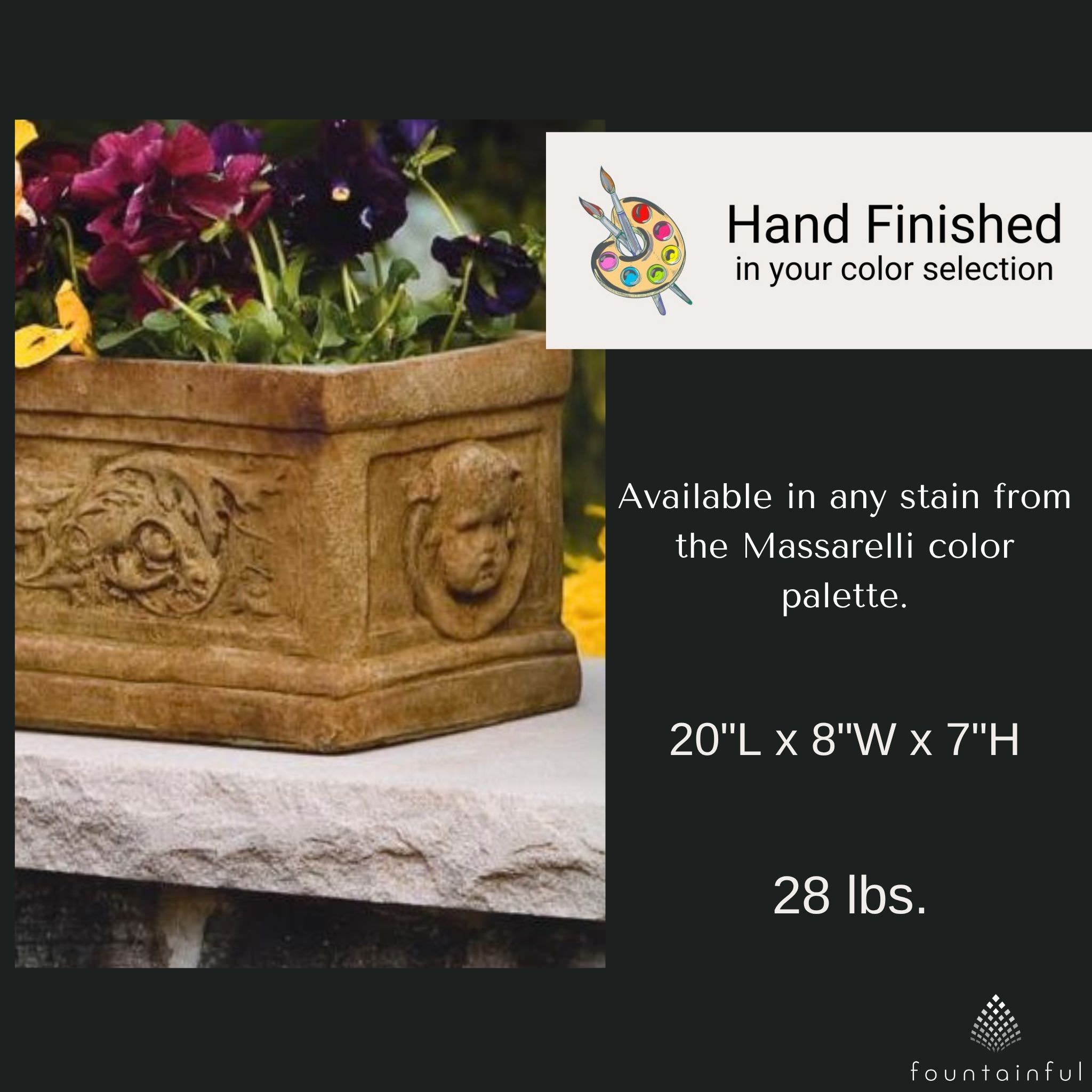 Angel Box Concrete Planter - Massarellis #6370