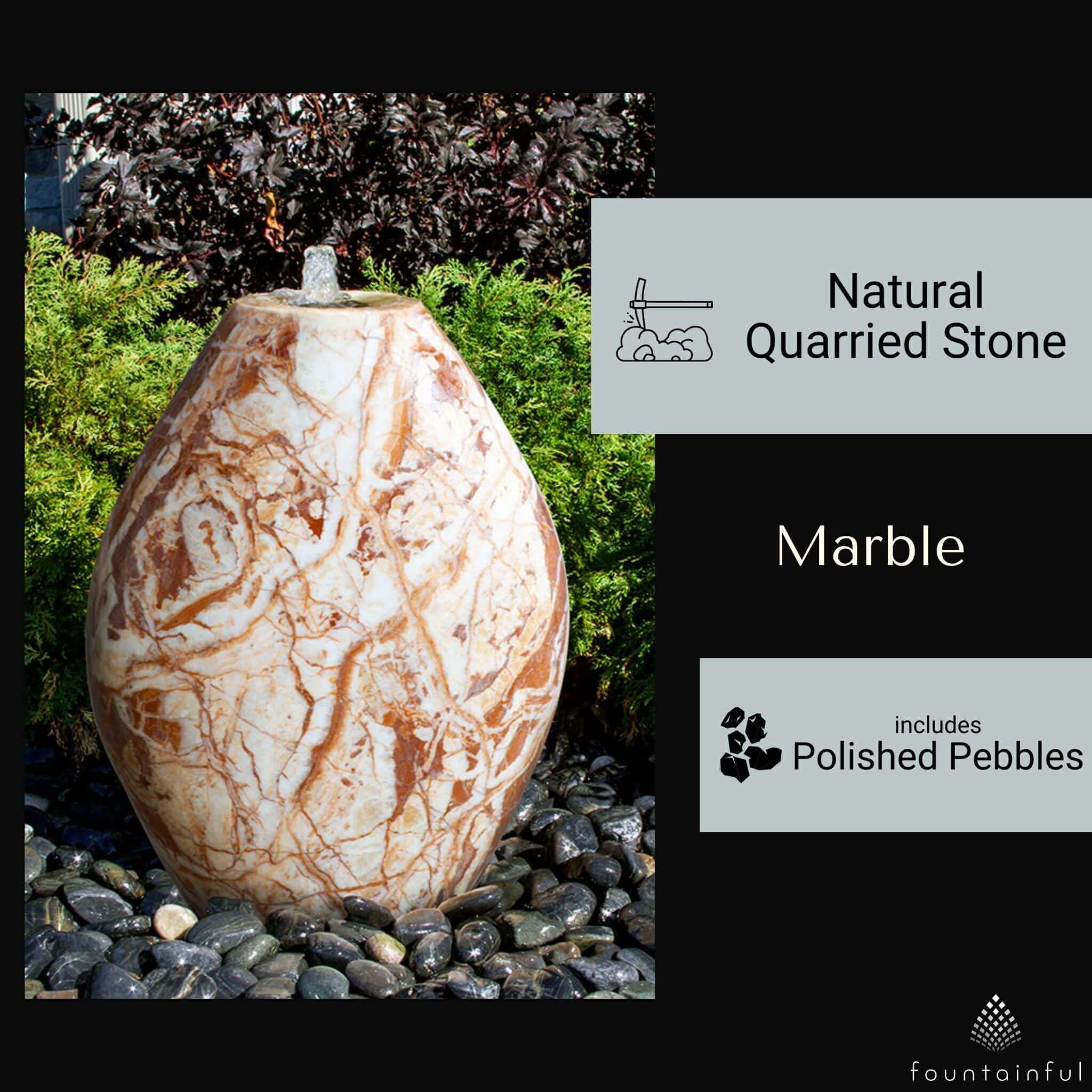 Red Marble Almond Fountain - Complete Kit - Blue Thumb